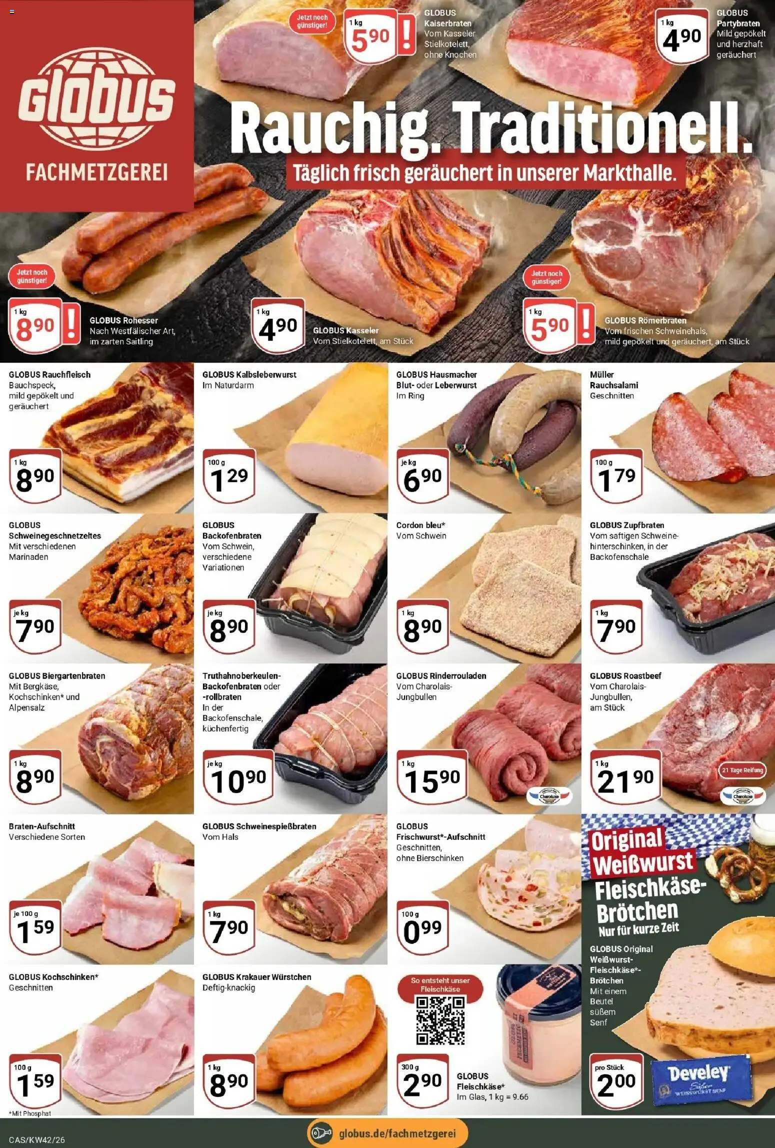 Globus Prospekt Castrop-Rauxel (ab 12.10.2026) » Angebote online | Seite: 9 | Produkte: Rinderrouladen, Weißwurst, Roastbeef