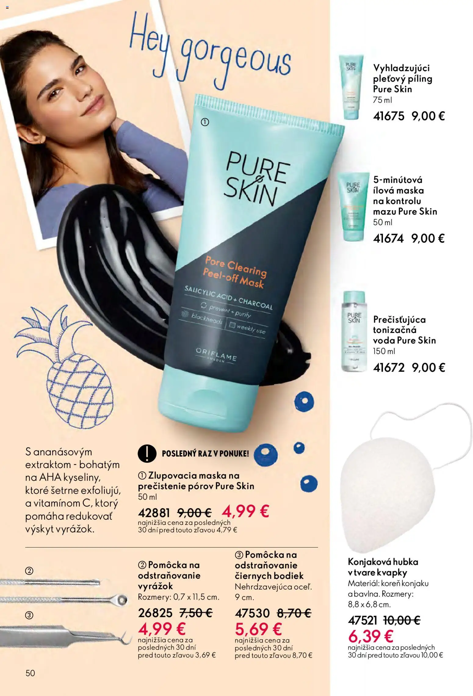 Nové Oriflame akcie – leták je platný od 25.03.2026 | Strana: 50 | Produkty: Hubka, Maska, Voda