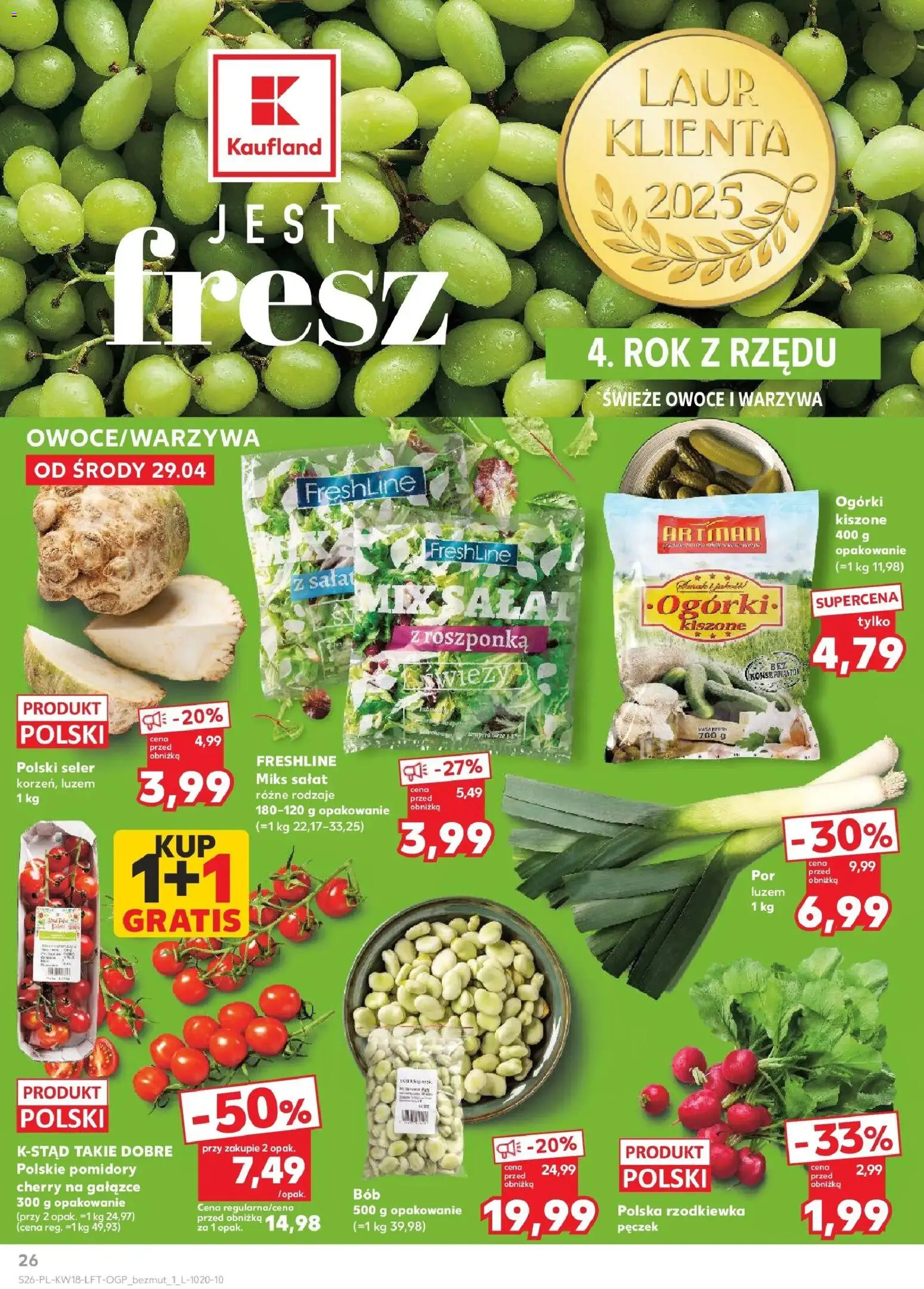 Kaufland - Kaufland Gazetka Tygodnia ważna do 06.05 od 28.04.2026 | Strona: 26 | Produkty: Pomidory, Ogórki, Warzywa, Owoce