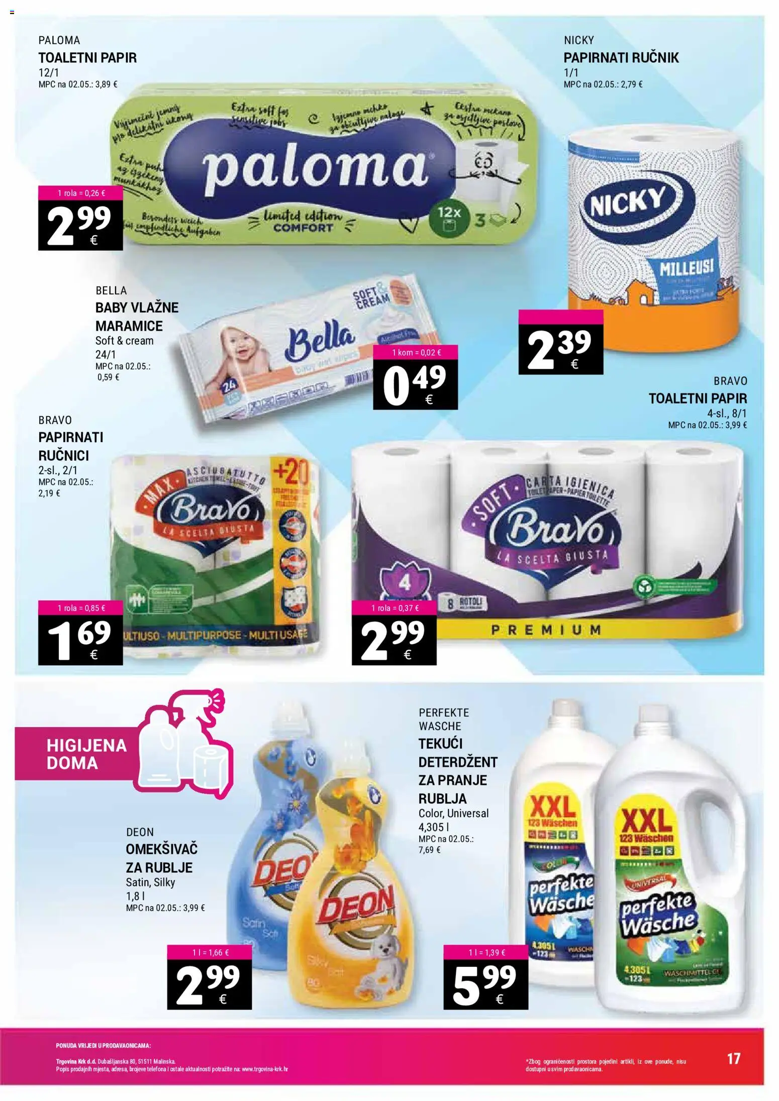 Trgovina Krk katalog | vrijedi od 16.09.2026 | Stranica: 17 | Proizvodi: Deterdžent za pranje rublja, Deterdžent, Ručnik, Maramice