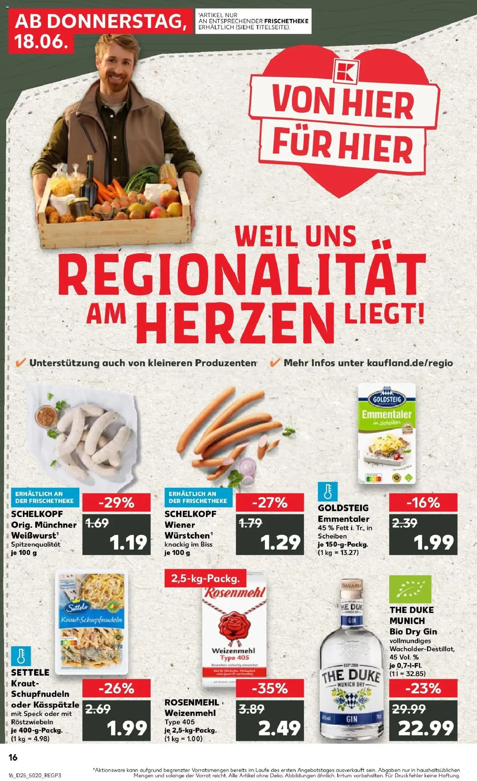 Kaufland Prospekt Gröbenzell – gültig ab 14.06.2026 | Seite: 25 | Produkte: Wiener wurstchen, Weizenmehl, Kraut, Gin