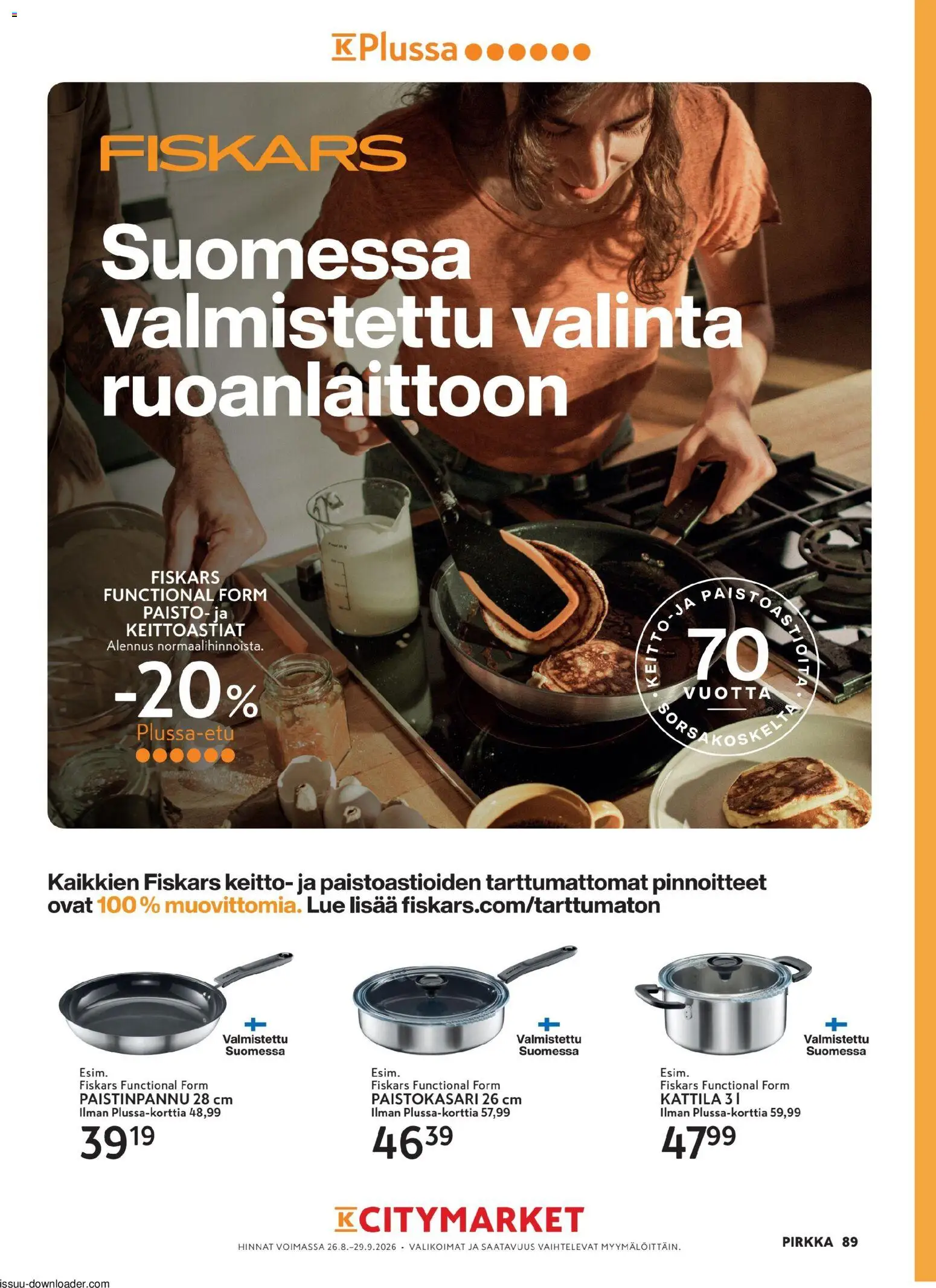 K-Citymarket - Pirkka – voimassa 26/08/2026 alkaen | Sivu: 89 | Tuotteet: Kattila, Keitto, Paistinpannu