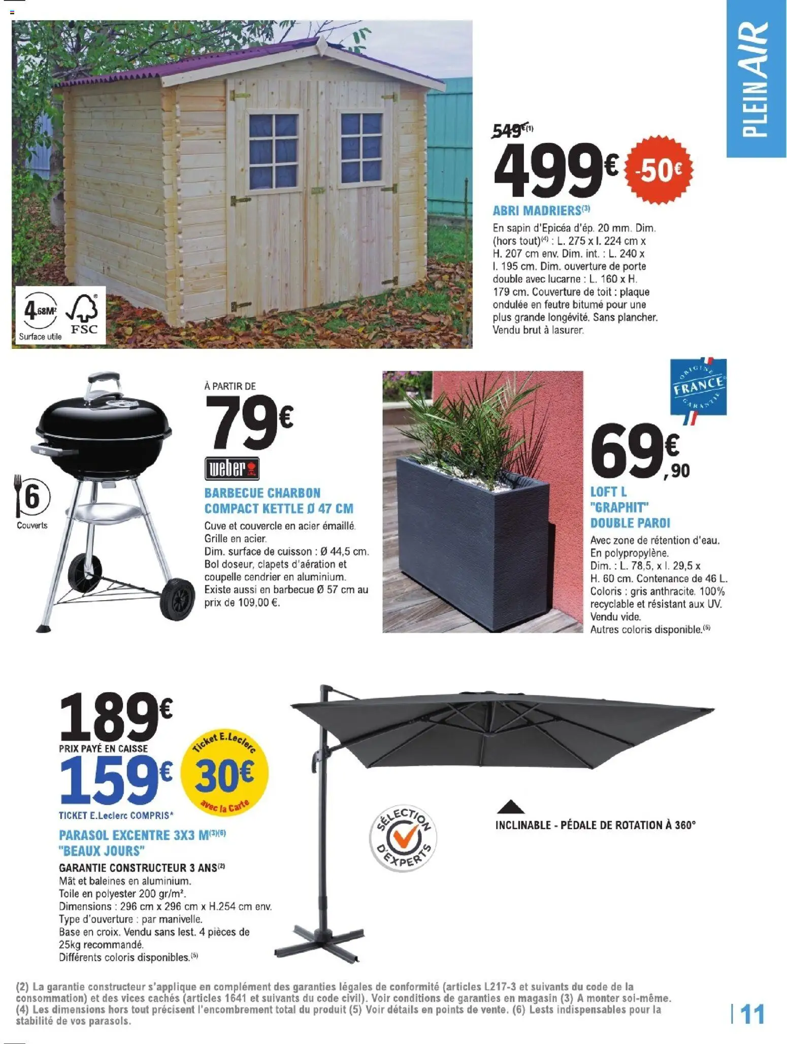 {H1} | Page: 11 | Produits: Barbecue, Bol, Porte, Parasol