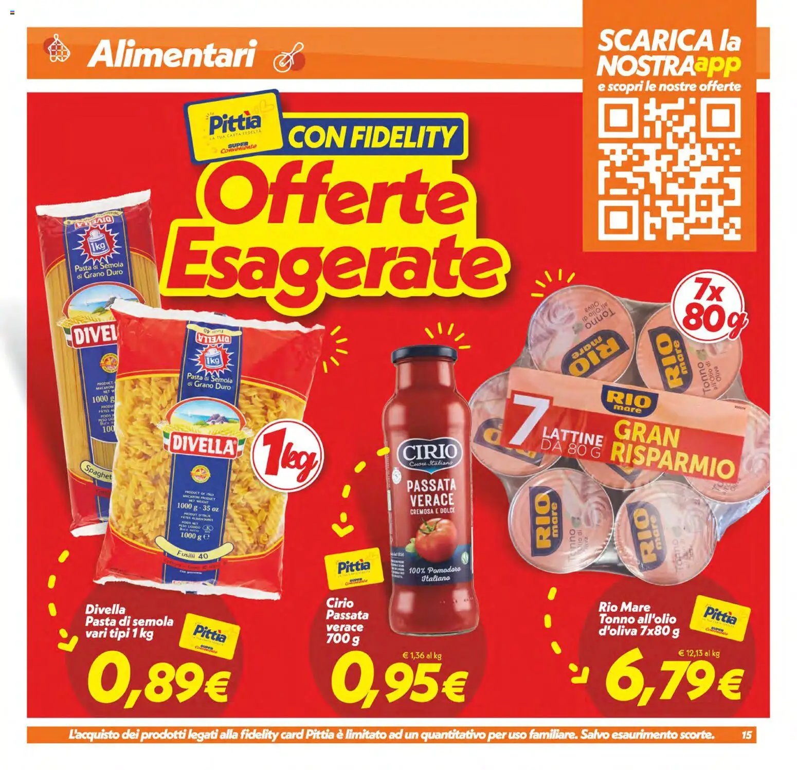 Volantino SuperConveniente del 01/09/2026 | Pagina: 15 | Prodotti: Divella, Pasta di semola, Tonno, Fusilli