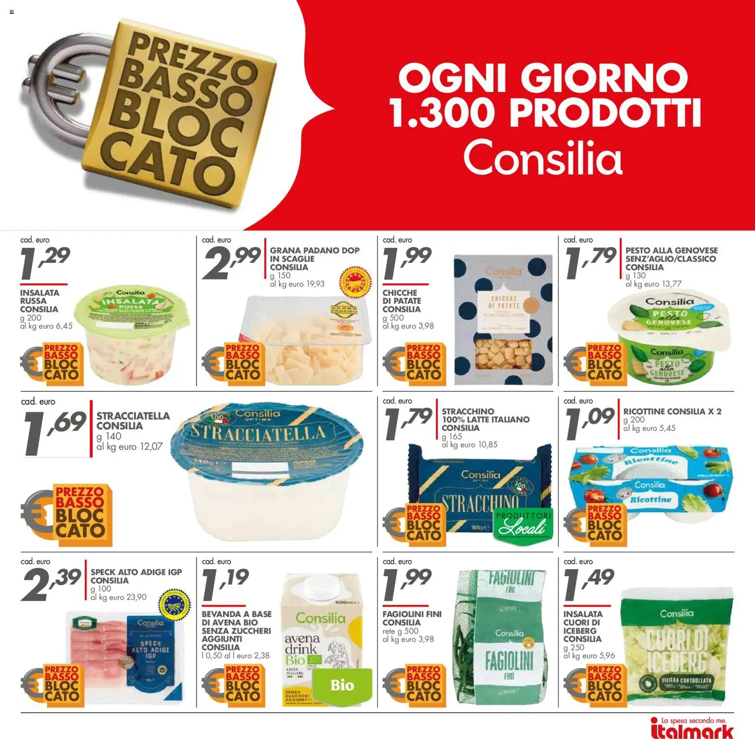 Volantino Italmark del 15/07/2026 | Pagina: 30 | Prodotti: Insalata, Latte, Stracchino, Fagiolini