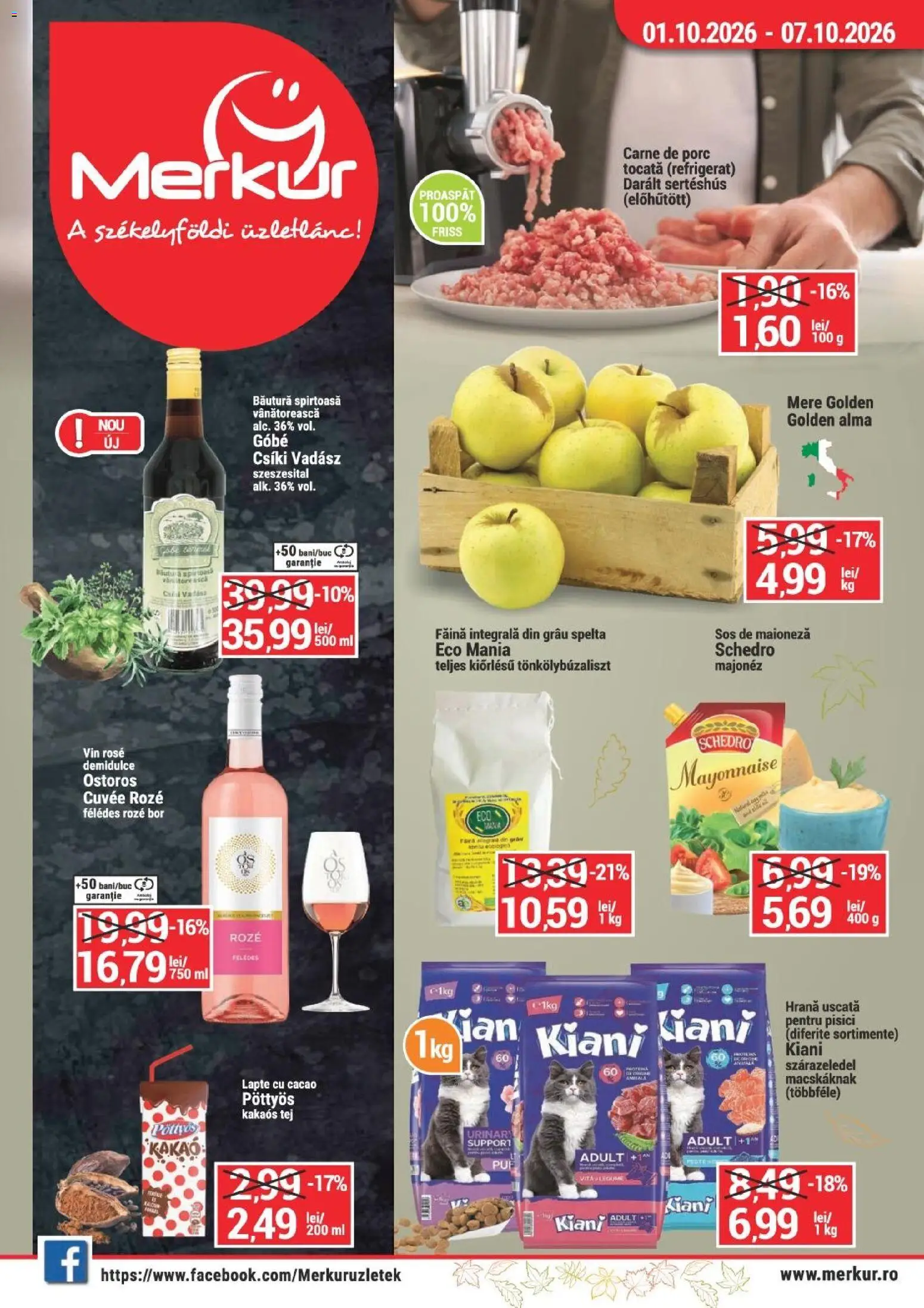 Noul catalog Merkur – valabil de la 01.10.2026 | Pagină: 1 | Produse: Făină, Cacao, Maioneză, Sos