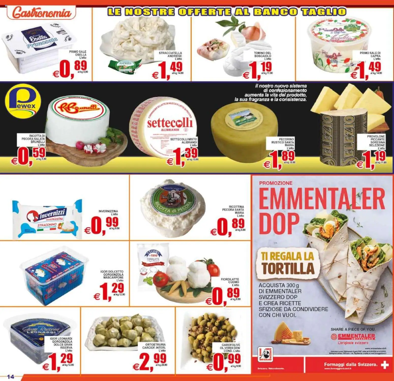 Volantino Pewex del 01/07/2026 | Pagina: 14 | Prodotti: Sale, Ricotta, Pecorino, Tomino