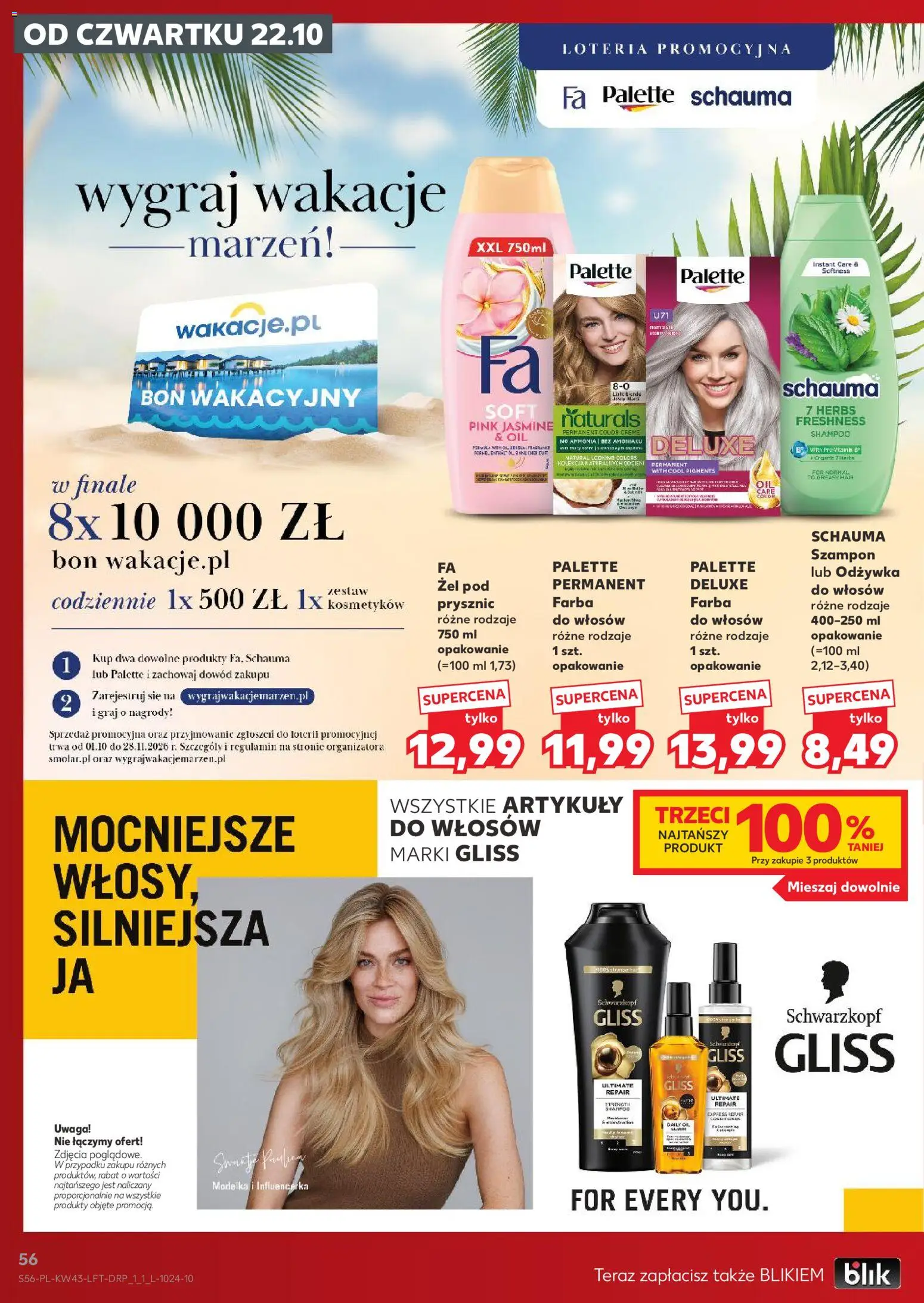 Kaufland gazetka od 22.10.2026 | Strona: 56 | Produkty: Szampon, Odżywka, Odżywka do włosów, Żel pod prysznic
