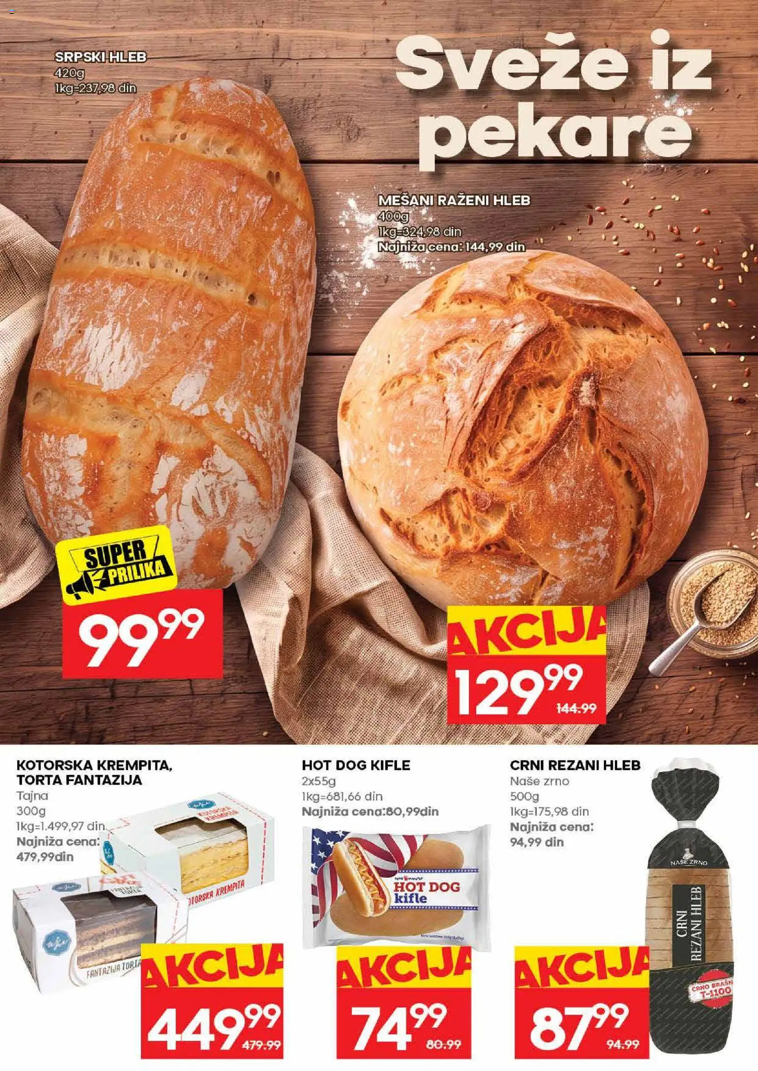 Roda katalog - važi od 31.08.2026 | Strana: 20 | Proizvode: Rezani hleb, Hleb, Hot dog, Torta