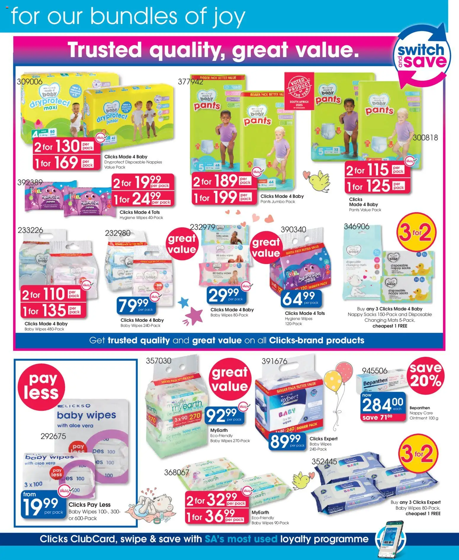 New Clicks catalogue – valid from 21.05.2026 | Page: 36 | Products: Pants, Switch, Nappies