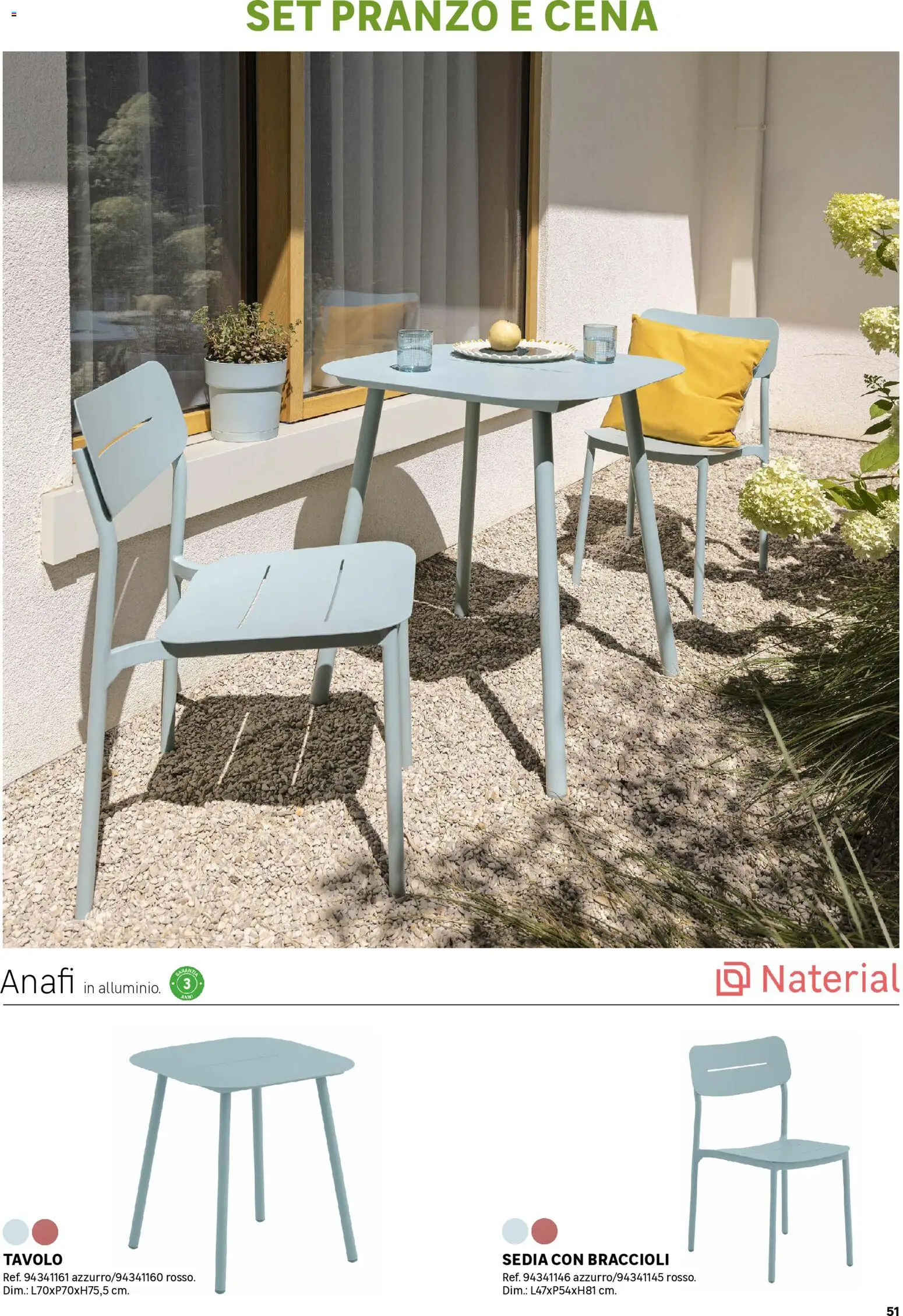Volantino Leroy Merlin del 01/04/2026 | Pagina: 51 | Prodotti: Braccioli, Tavolo, Sedia