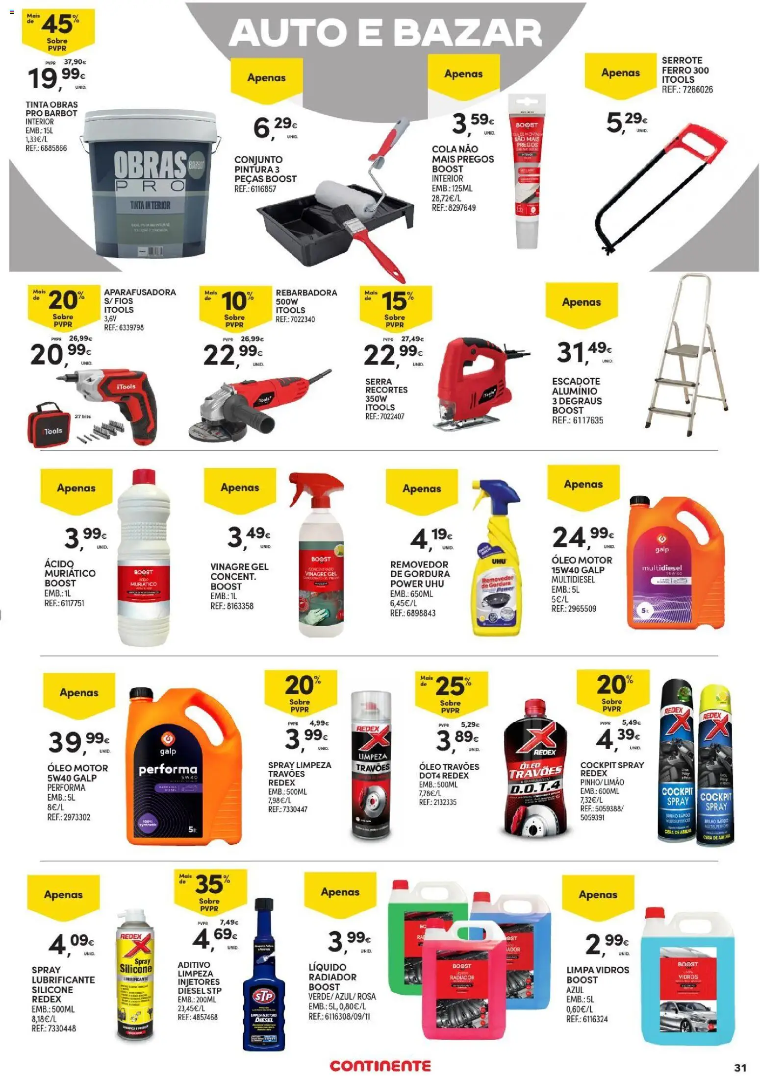 Continente Açores │ válido de 17/09/2026 | Página: 31 | Produtos: Vinagre, Cera, Limpa vidros, Radiador