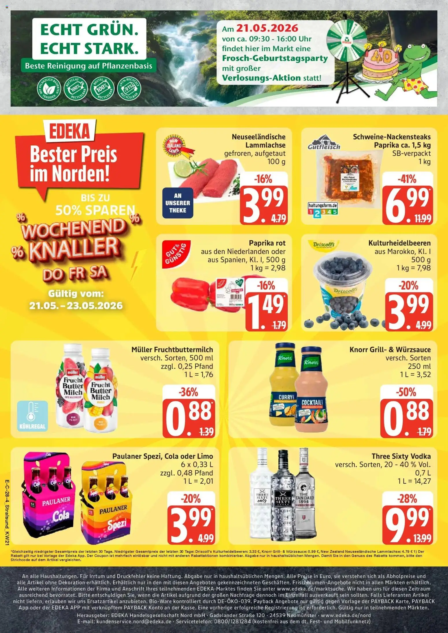 Edeka Prospekt Stralsund – gültig ab 17.05.2026 | Seite: 30 | Produkte: Grill, Butter, Theke, Paulaner spezi