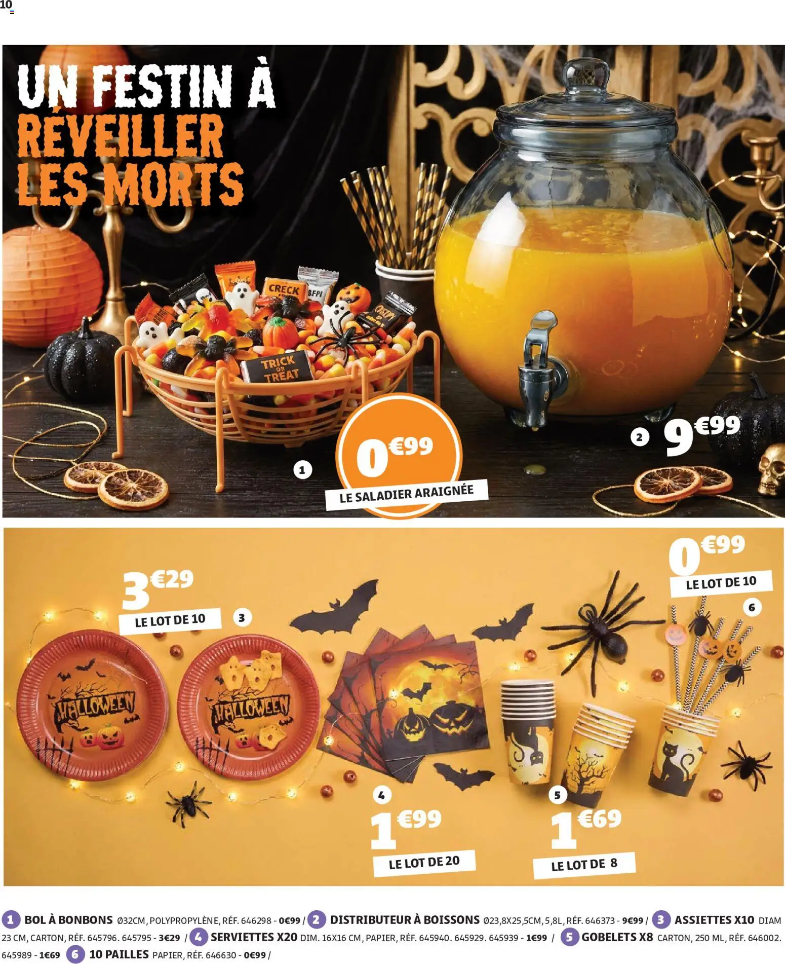 {H1} | Page: 10 | Produits: Bol, Distributeur, Bonbons, Serviettes