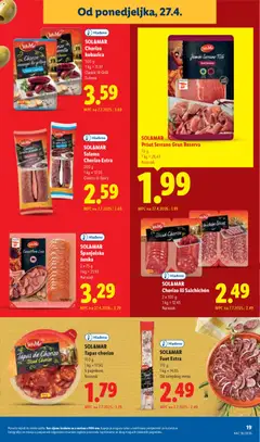 SOL&MAR Salama Chorizo Extra, 200 g, Classic ili Spicy - Pregled kataloga iz trgovine Lidl, vrijedi od 27.04.2026 | Stranica: 19