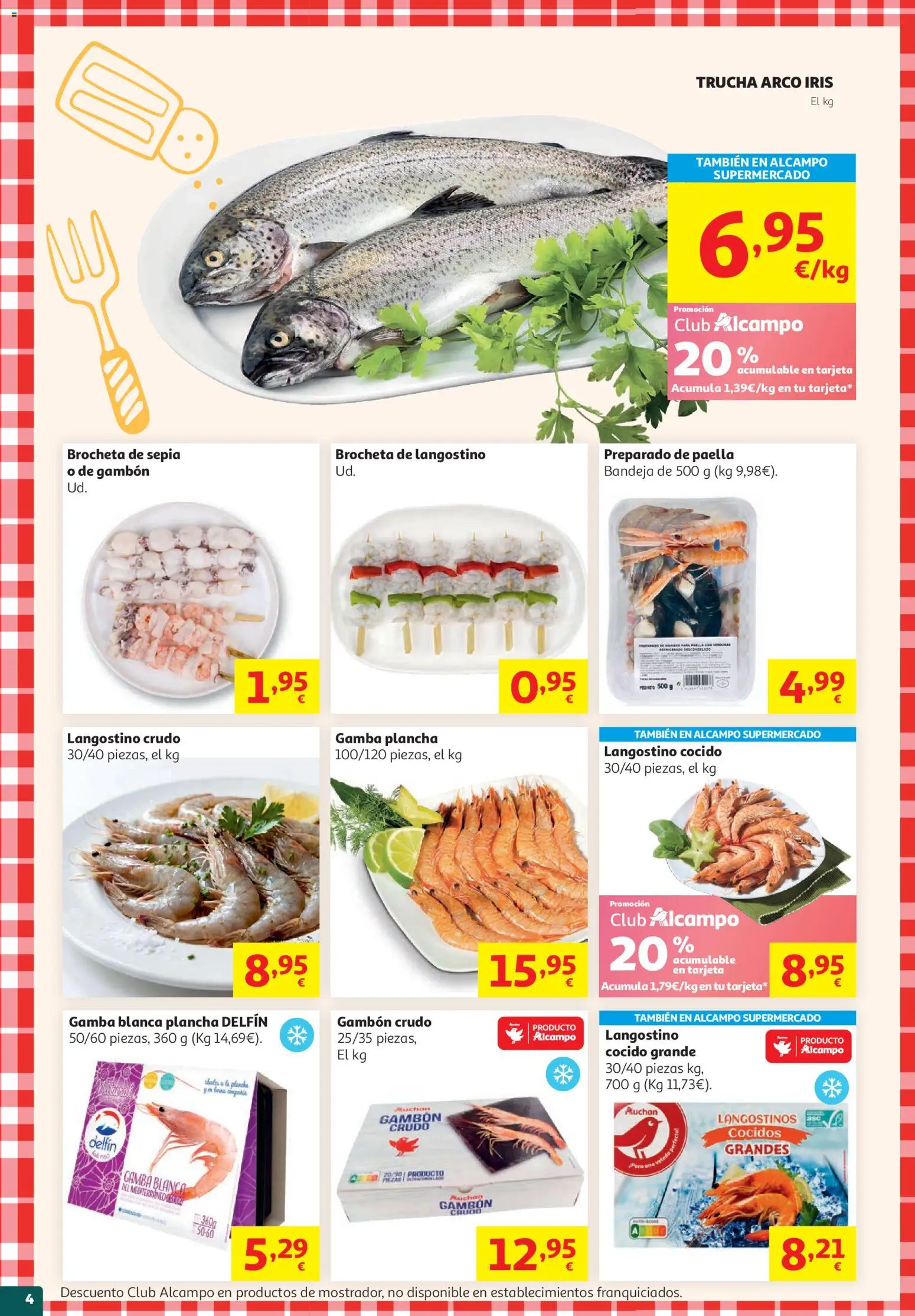 Alcampo HG Unico National │ válido desde el 19.05.2026 | Página: 4 | Productos: Plancha, Bandeja, Langostino, Gamba