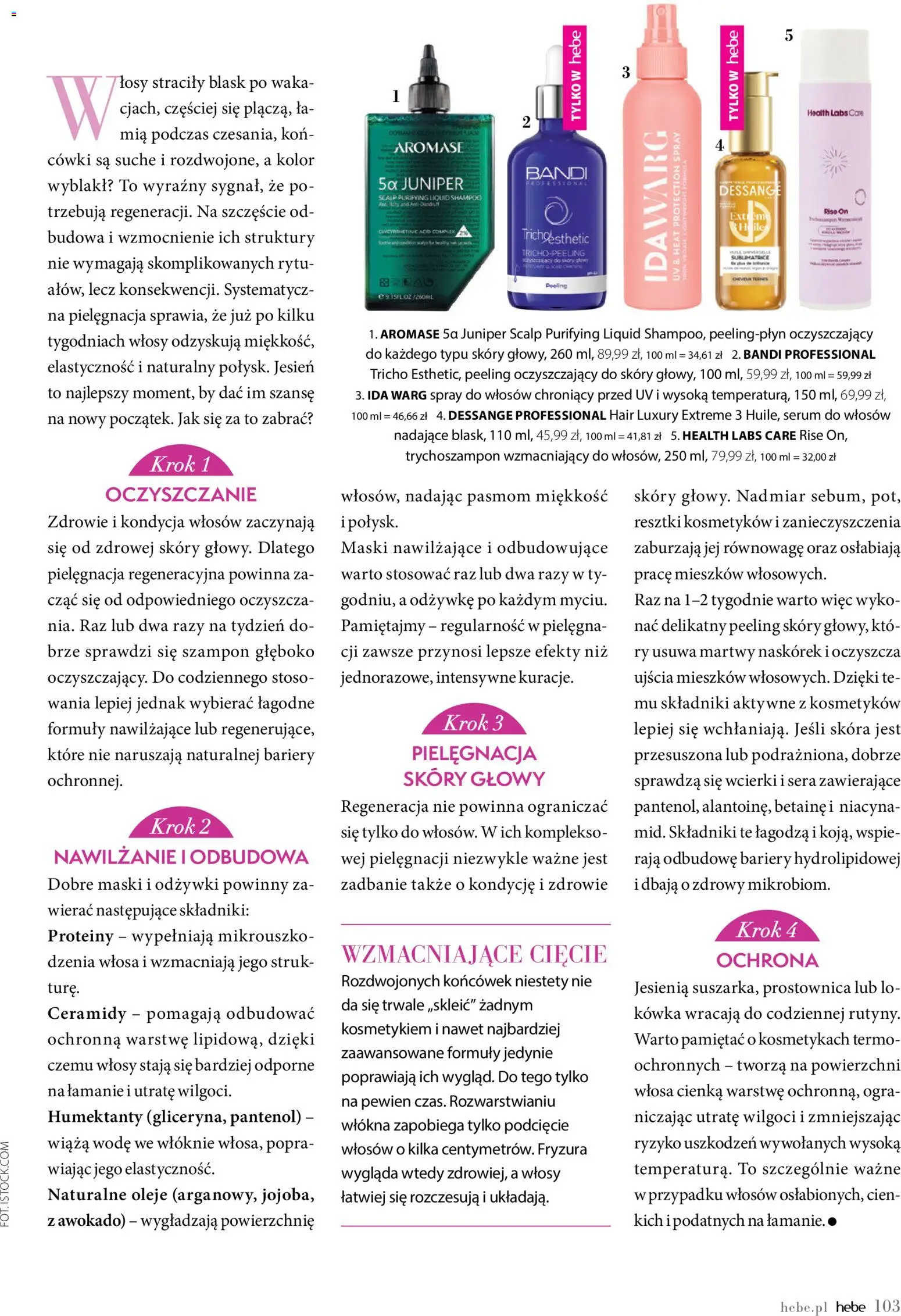 Hebe gazetka - Magazyn od 01.09.2026 | Strona: 103 | Produkty: Prostownica, Szampon, Peeling, Awokado