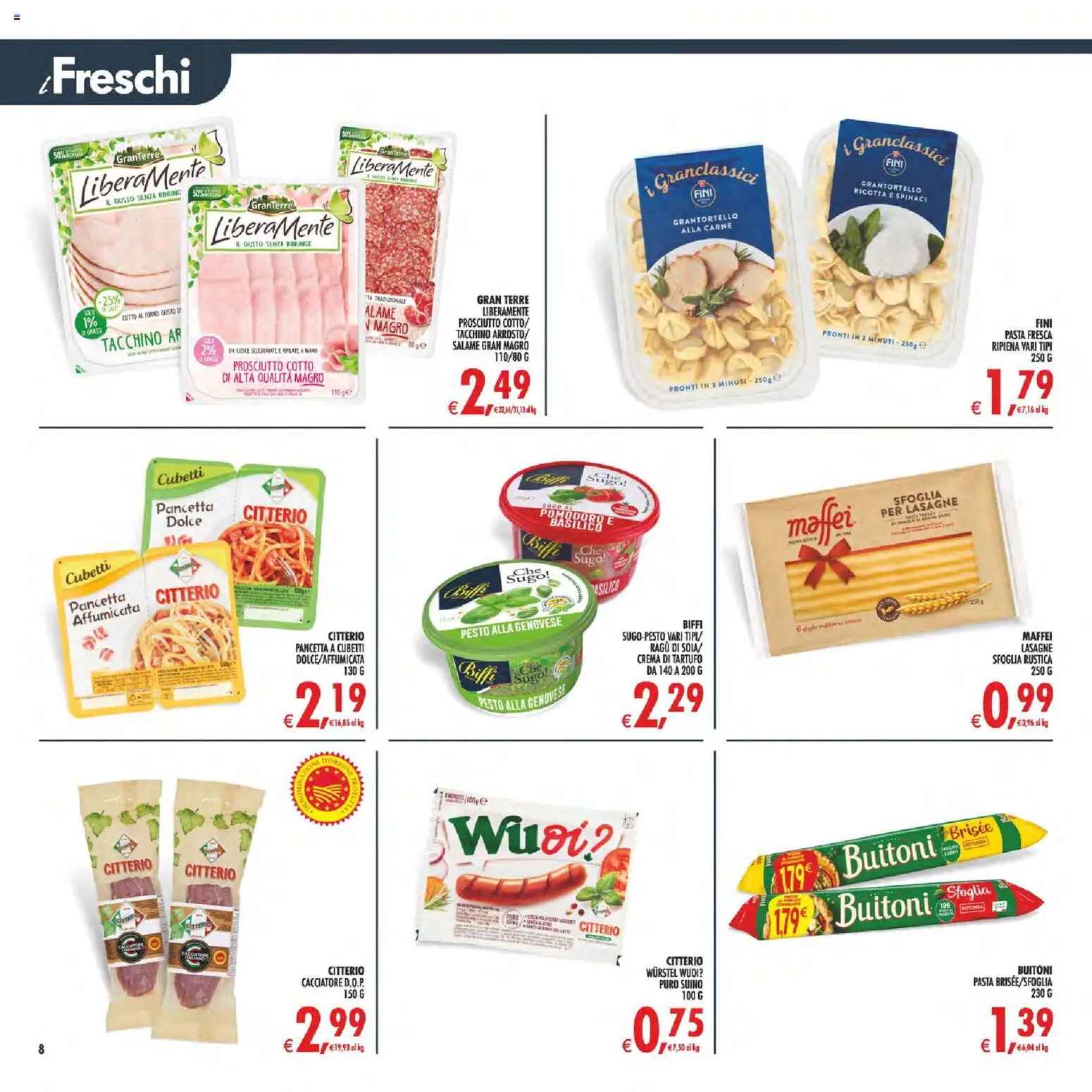 Volantino Decò del 11/08/2026 | Pagina: 8 | Prodotti: Pomodoro, Wurstel, Pesto, Sugo