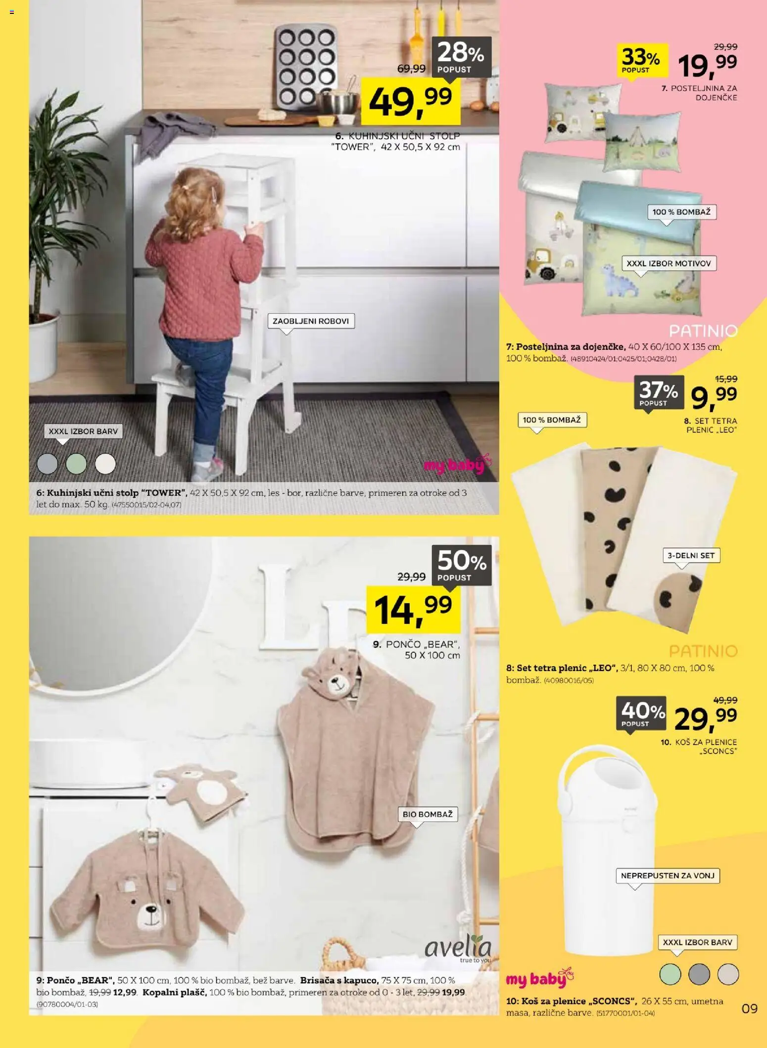 Novi XXXL Lesnina katalog ponudbe – veljaven od 04.05.2026 | Stran: 9 | Izdelki: Plenice, Brisača, Posteljnina, Kos