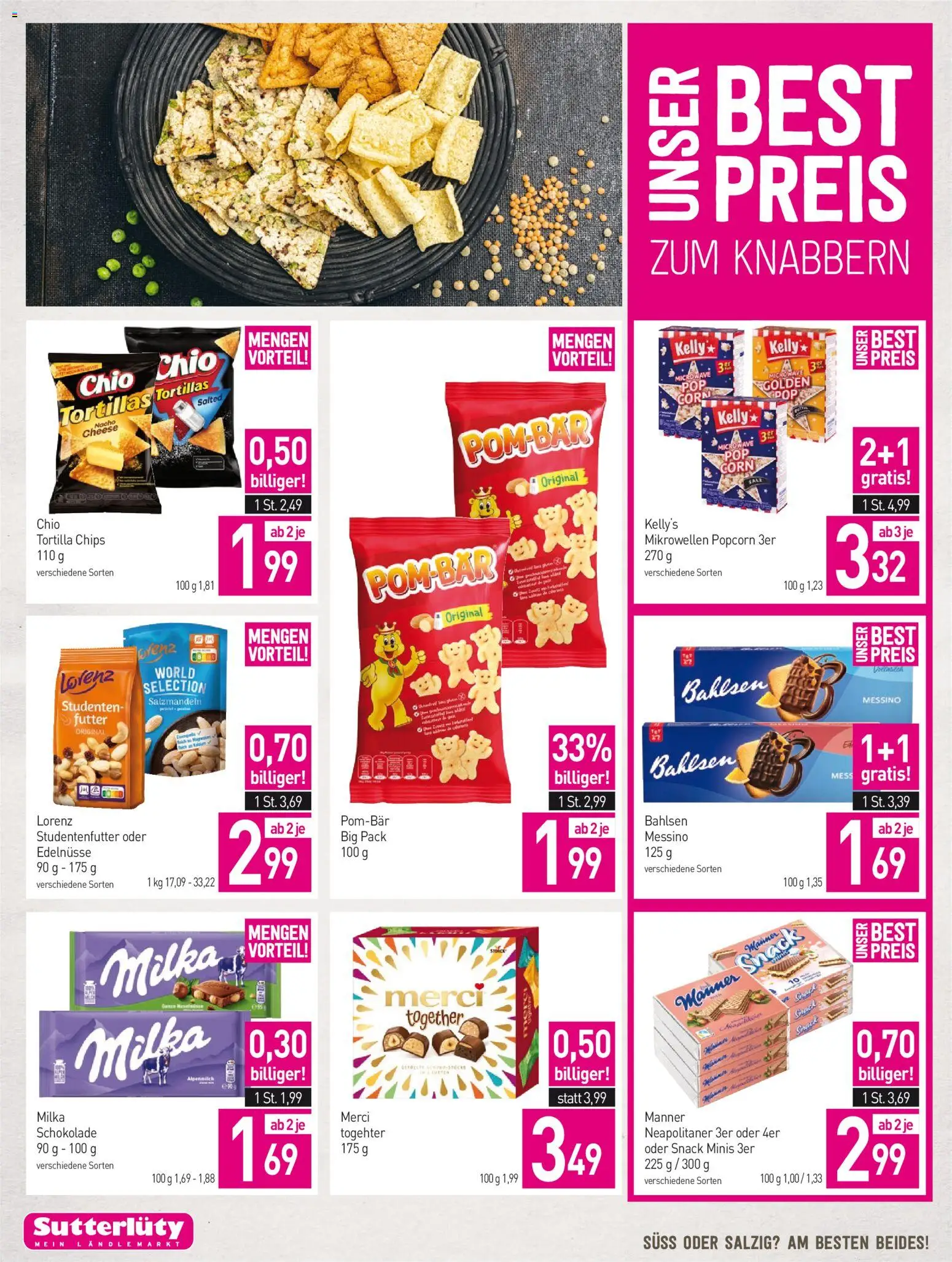 Sutterlüty Flugblatt gültig ab 17.09.2026 | Seite: 12 | Produkte: Chips, Schokolade