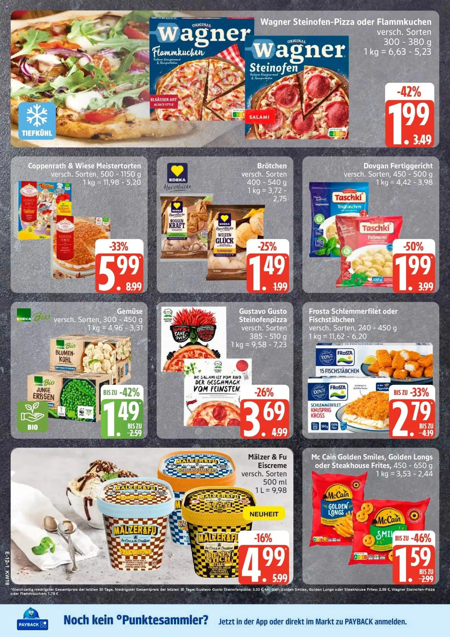 Edeka prospekt Ratzeburg	 – gültig ab 27.04.2026 | Seite: 14 | Produkte: Eiscreme, Frosta, Salami, Erbsen