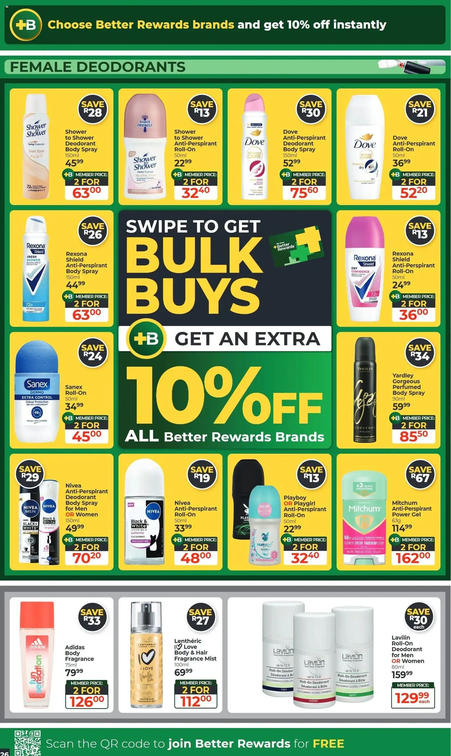 New Dis-Chem catalogue – valid from 20/10/2026 | Page: 26 | Products: Alcohol, Fragrance, Deodorant, Antiperspirant