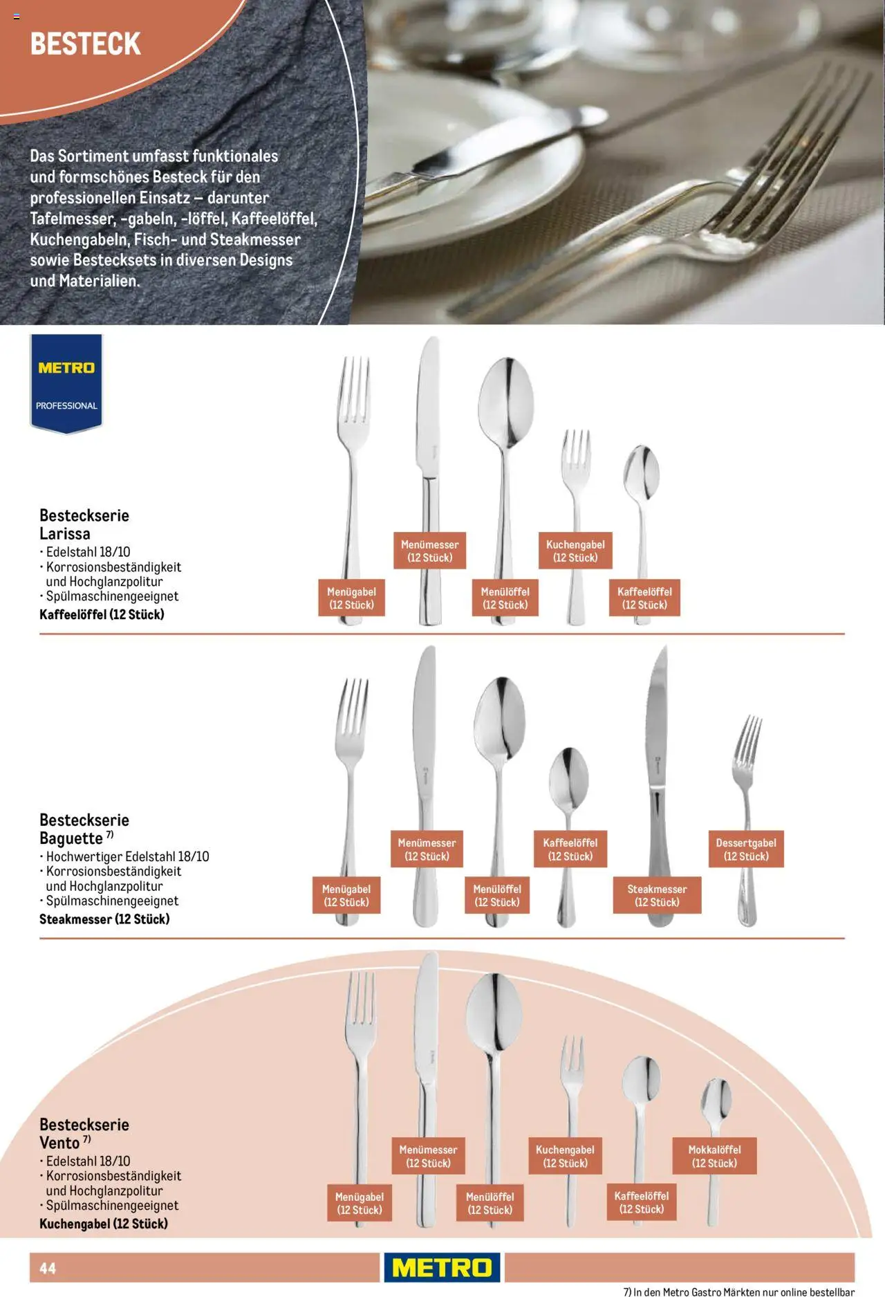 Metro Non Food Sortiment – gültig ab 01.10.2025 | Seite: 44 | Produkte: Baguette, Fisch