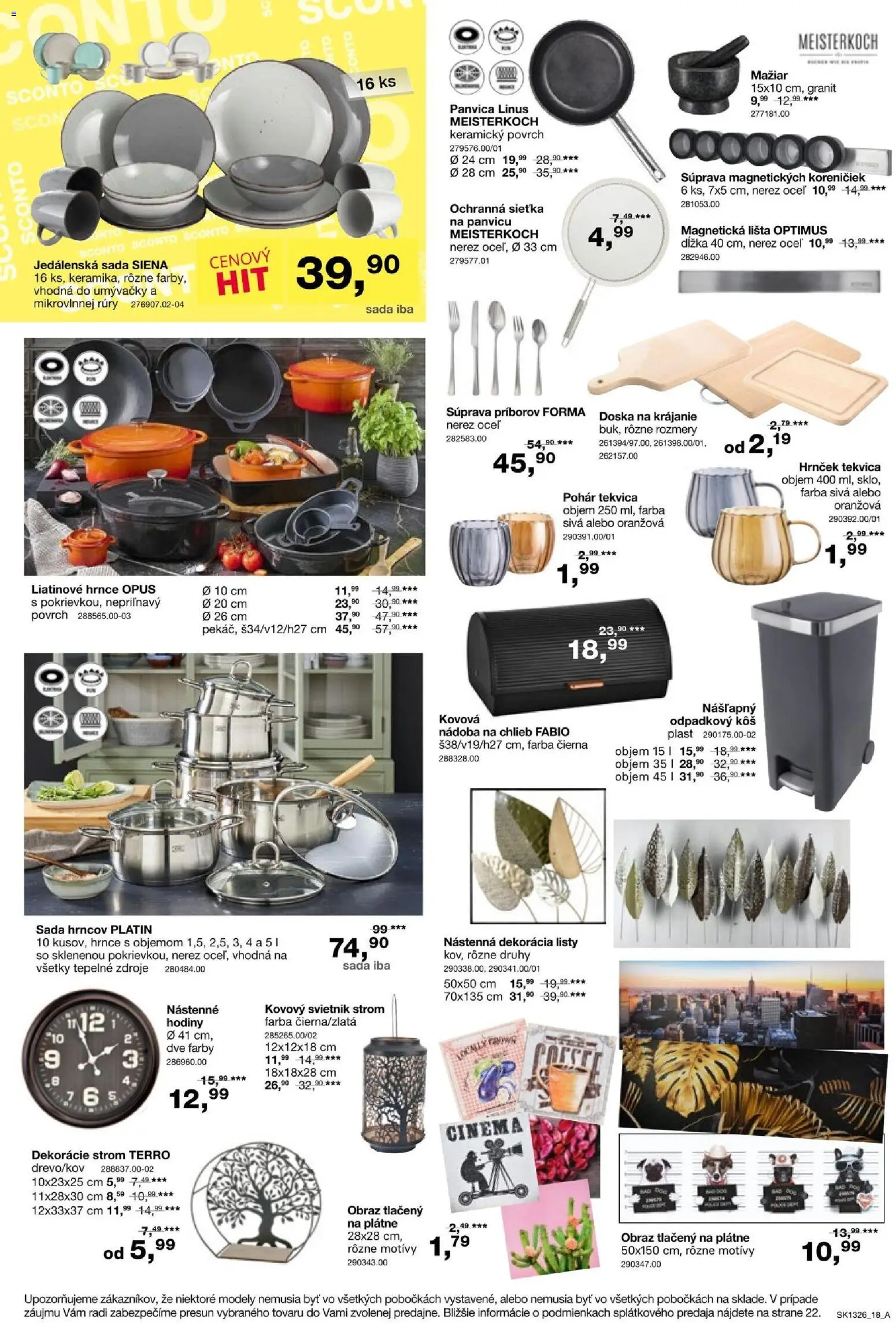 Nové Sconto nábytok akcie – leták je platný od 14.10.2026 | Strana: 18 | Produkty: Granit, Hodiny, Chlieb, Tekvica