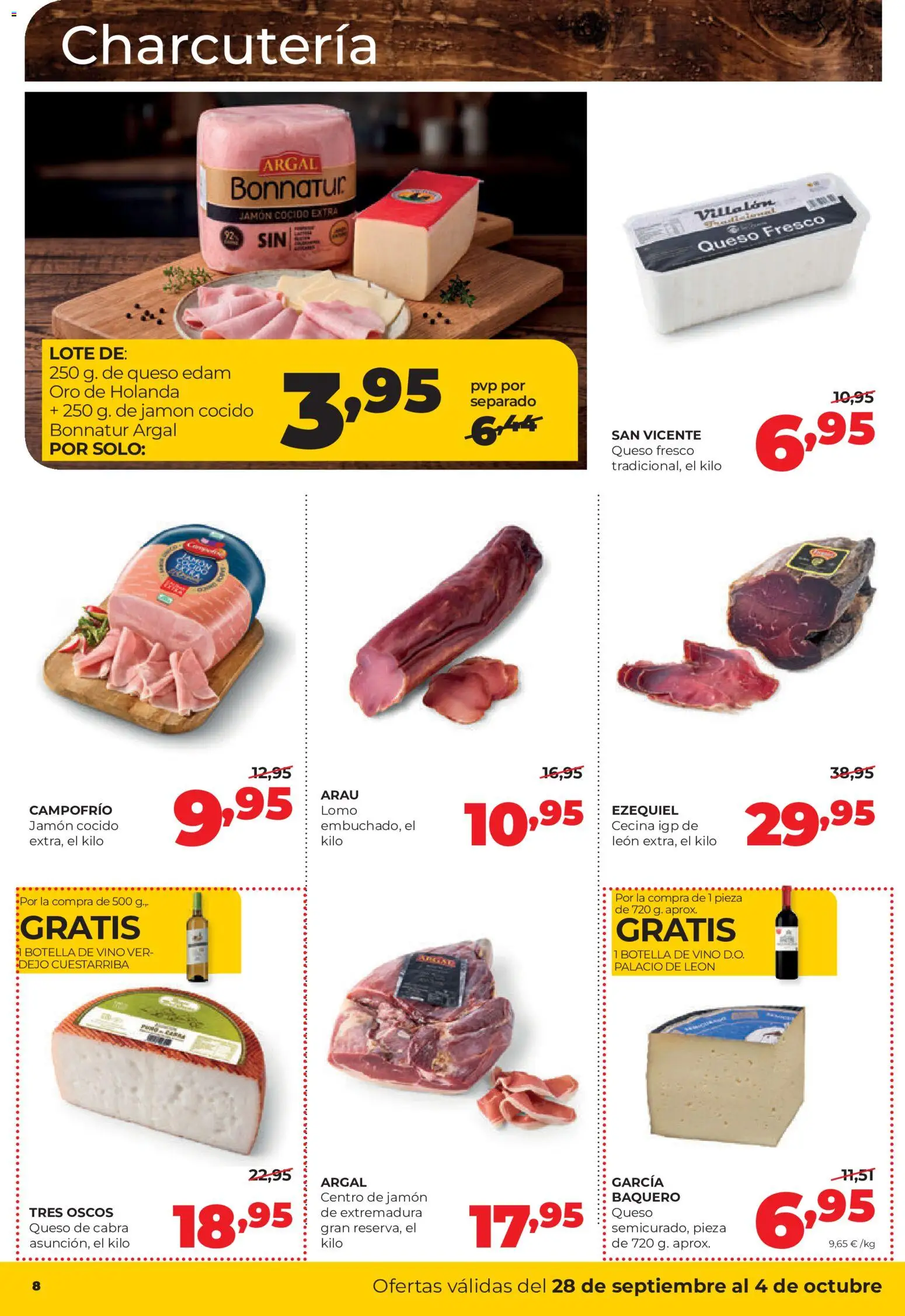 Alimerka folleto Castilla y León │ válido desde el 28/09/2026 | Página: 8 | Productos: Queso Edam, Lomo, Jamón, Jamón cocido