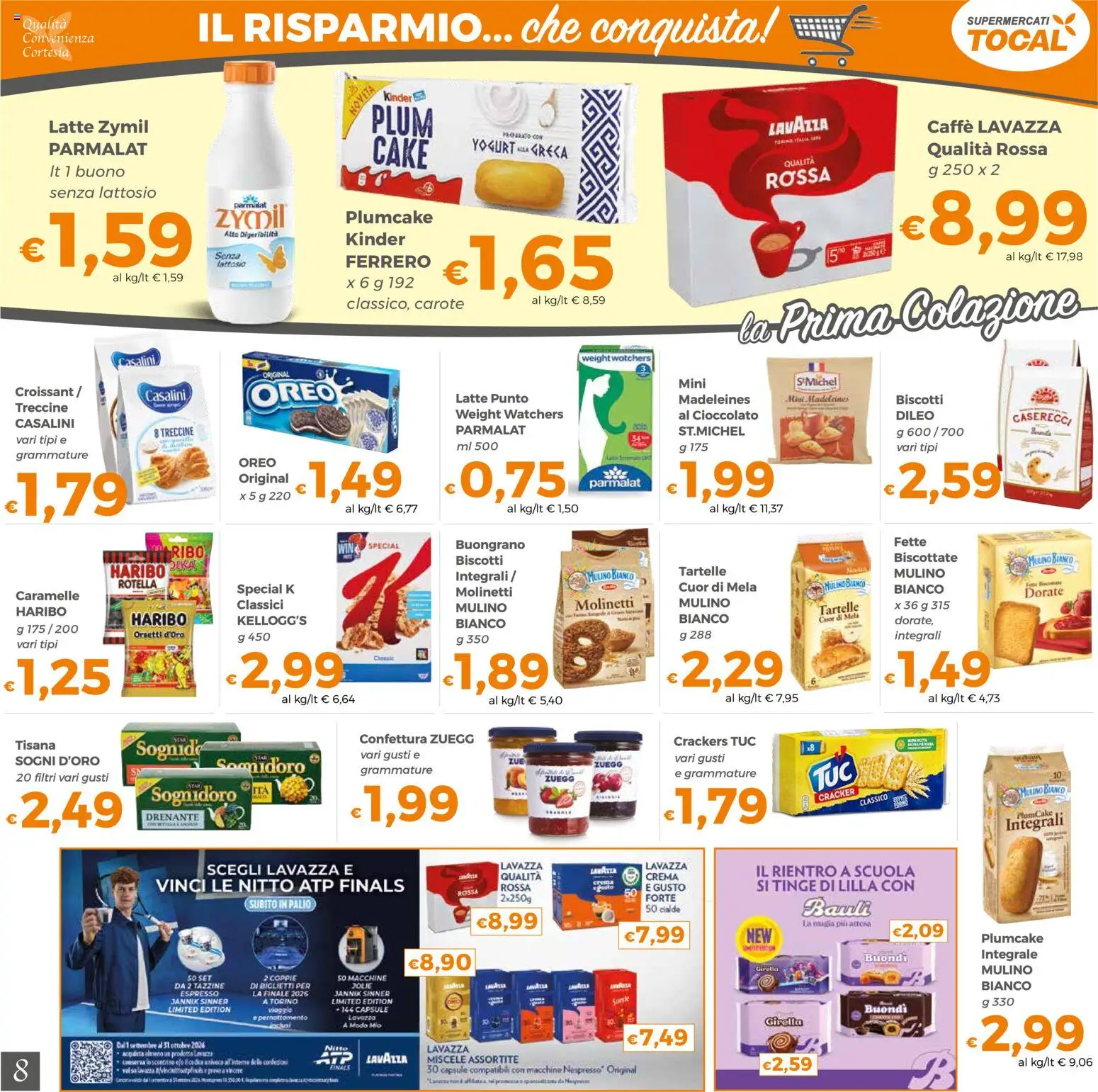 Volantino Tocal del 06/10/2026 | Pagina: 8 | Prodotti: Yogurt, Caffè, Lavazza, Senza lattosio