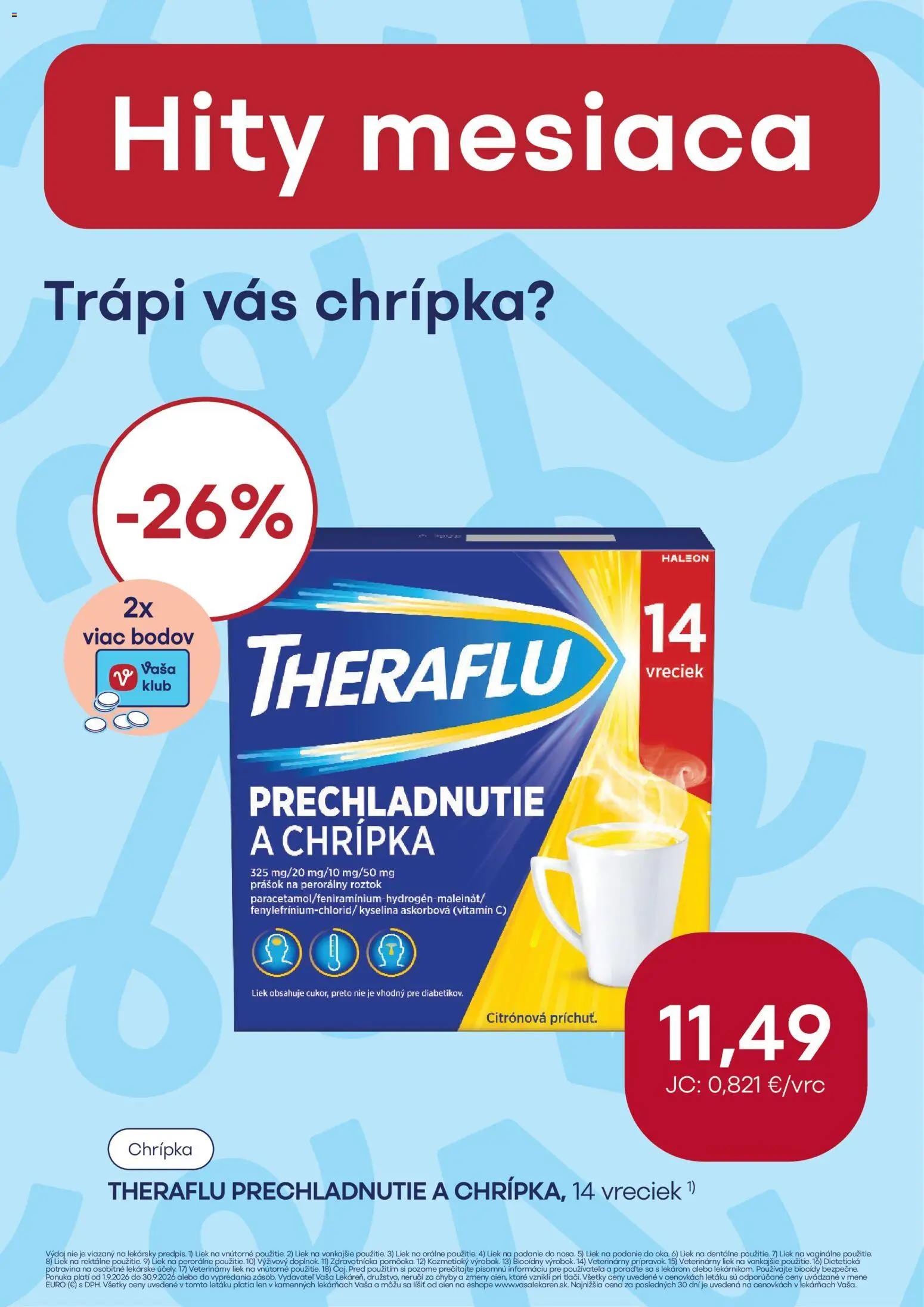 Nové Vaša lekáreň akcie – leták je platný od 01.09.2026 | Strana: 6 | Produkty: Theraflu