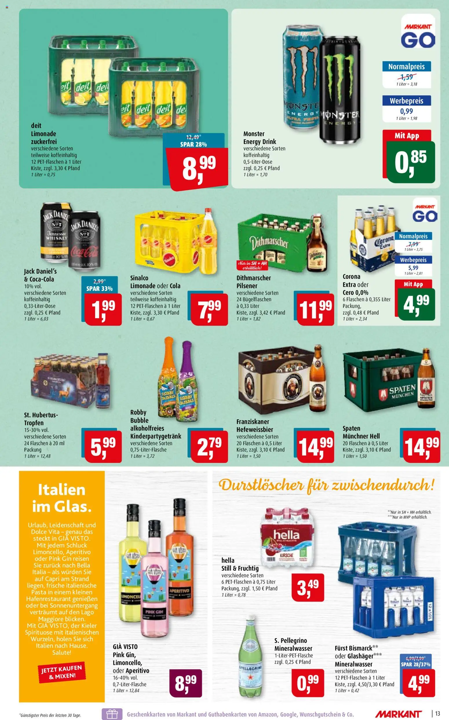 Markant Prospekt – gültig ab 26.10.2026 | Seite: 13 | Produkte: Cola, Mineralwasser, Pasta, Wok