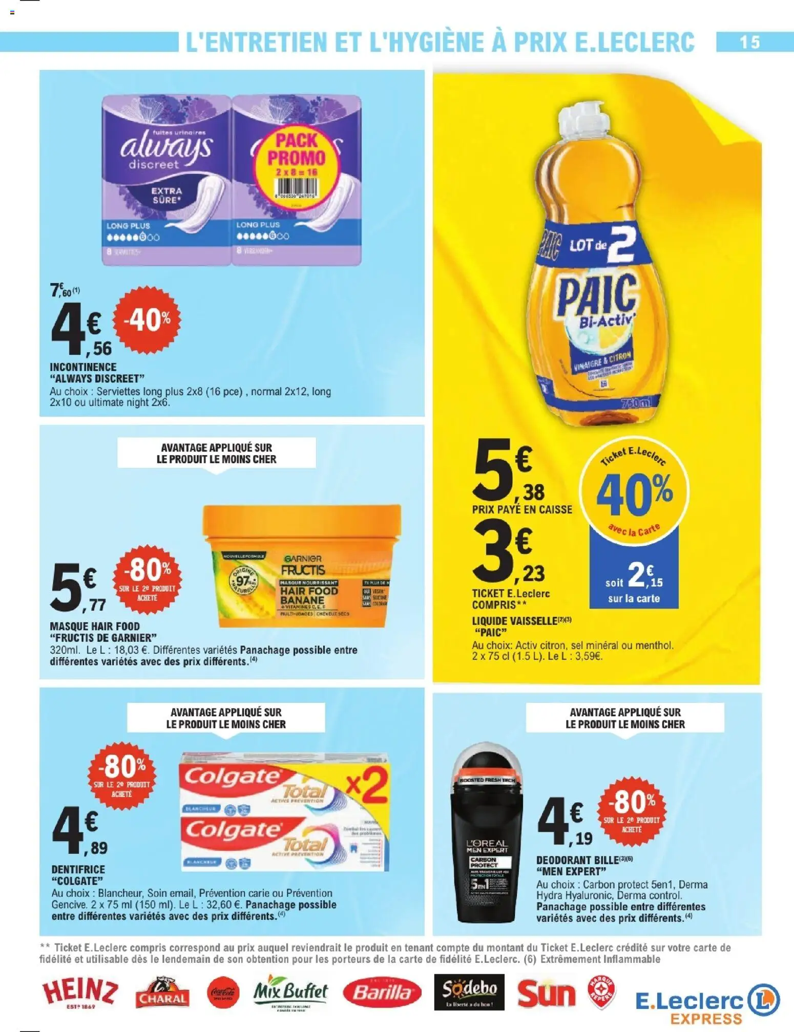 {H1} | Page: 15 | Produits: Citron, Déodorant, Sel, Dentifrice