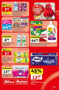 Pogląd oferty "Auchan gazetka - 30 Lat Hipermarket" - ważna od 18.06.2026 | Strona: 33 | Produkty: Papier toaletowy, Ariel, Fairy, Tabletki do zmywarki Fairy