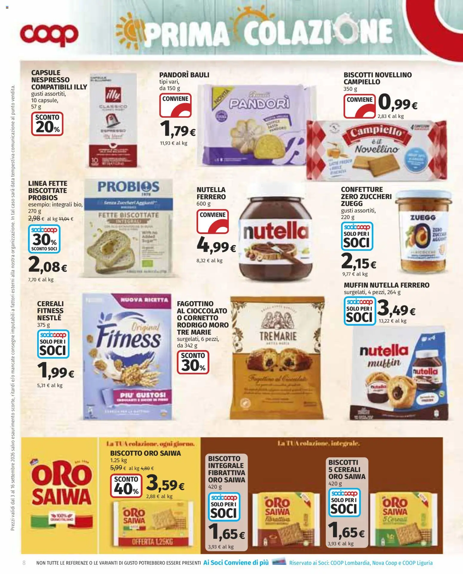 Volantino COOP del 03/09/2026 | Pagina: 8 | Prodotti: Cioccolato, Cornetto, Data, Illy