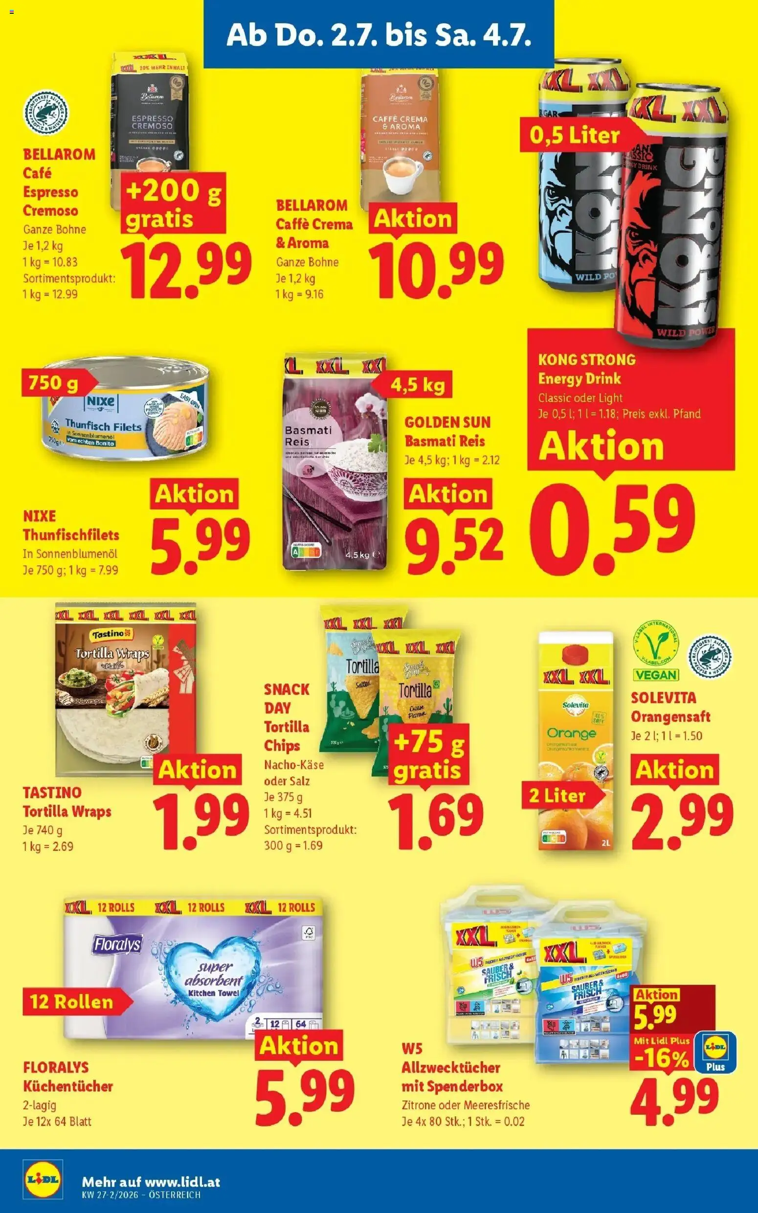 Lidl Flugblatt - Fohnsdorf, Neunkirchen, Graz gültig ab 02.07.2026 | Seite: 14 | Produkte: Chips, Zitrone, Saft, Reis
