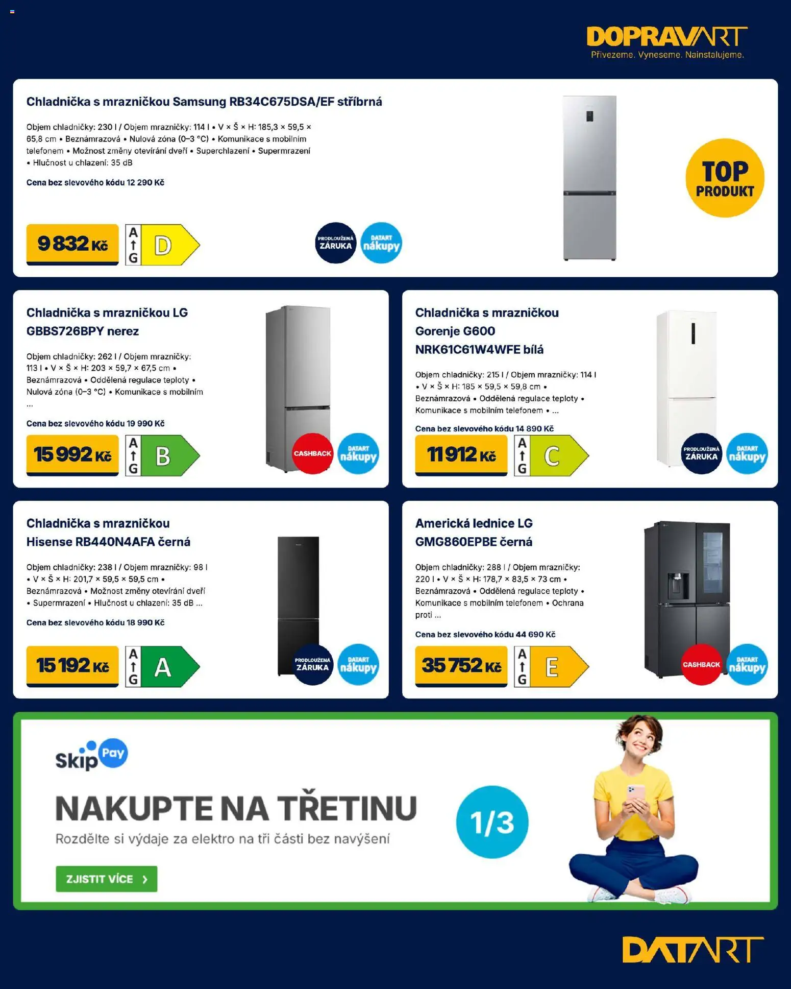 Datart leták od 19.10.2026 | Strana: 15 | Produkty: Lednice, Samsung, Chladnička, Elektro