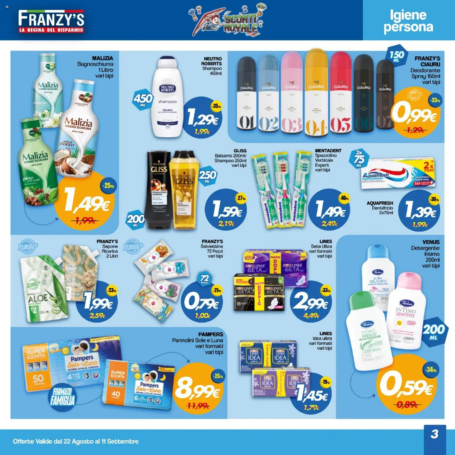 Volantino Franzy's del 22/08/2026 | Pagina: 3
