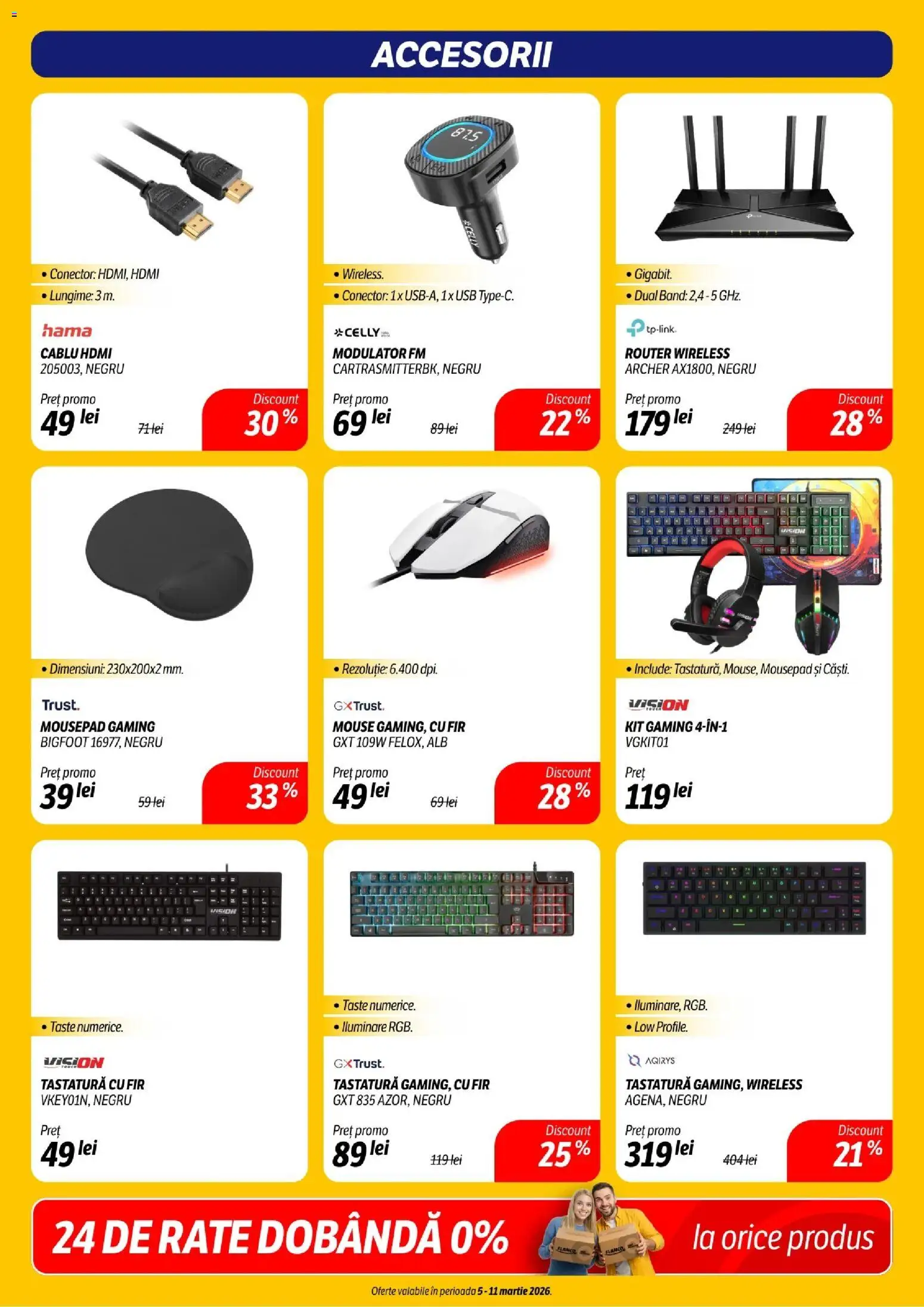 Noul catalog Flanco – valabil de la 05.03.2026 | Pagină: 13 | Produse: Router, Tastatură, Cablu, Conector