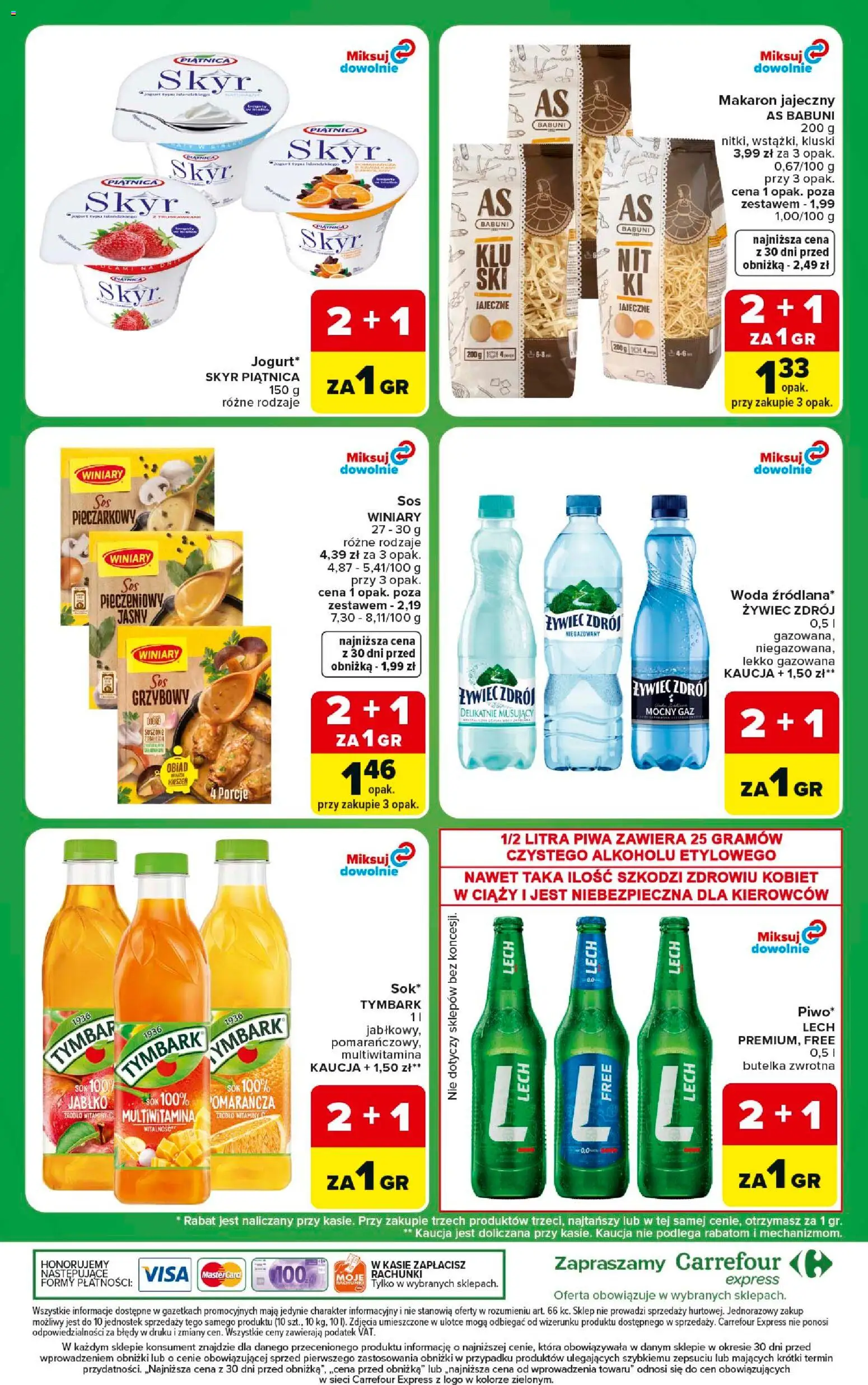 Carrefour gazetka - Express od 08.09.2026 | Strona: 8 | Produkty: Tymbark, Makaron, Woda, Skyr