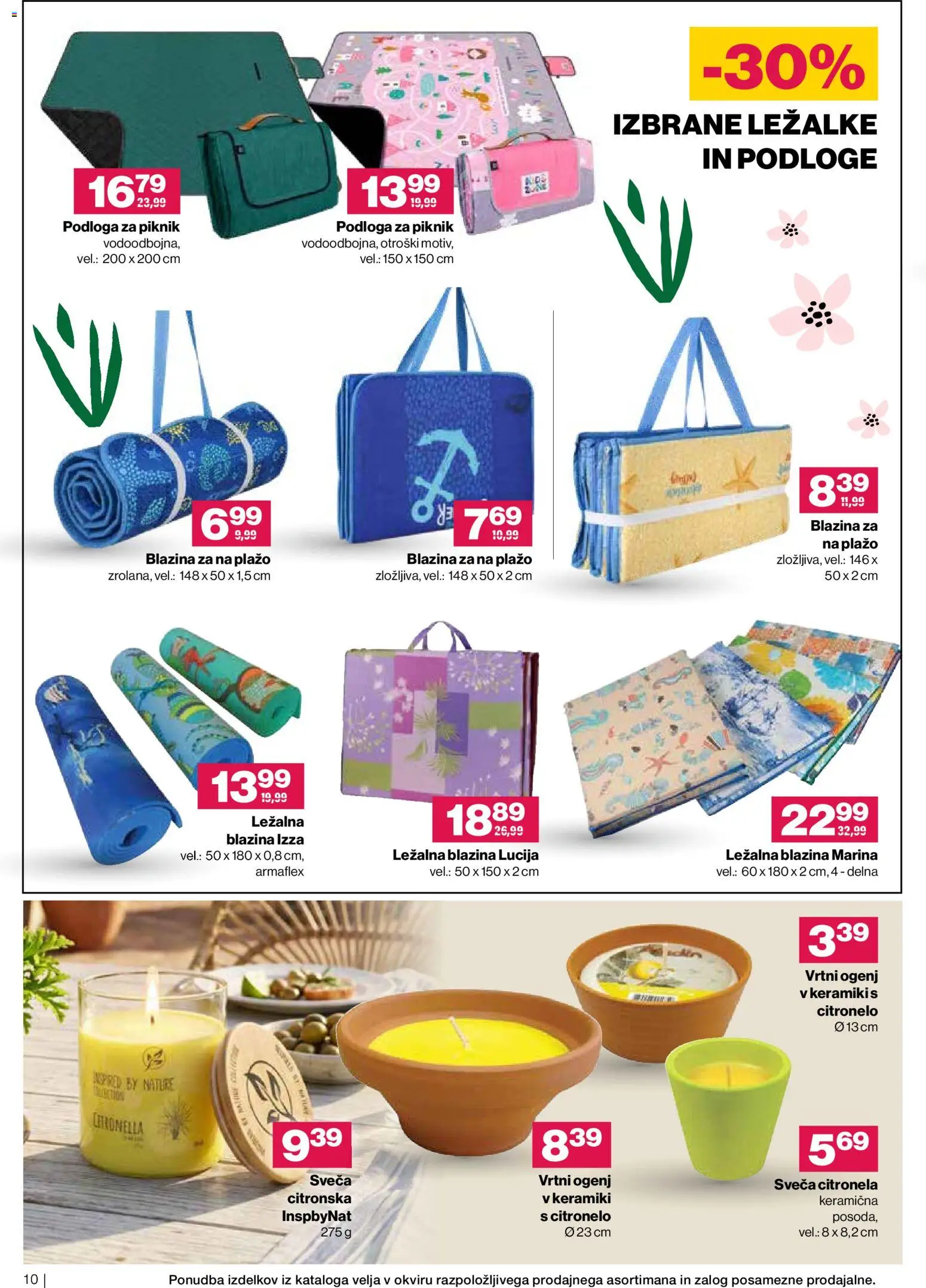 Novi Mercator katalog ponudbe – veljaven od 10.06.2026 | Stran: 10 | Izdelki: Blazina, Sveča, Podloga