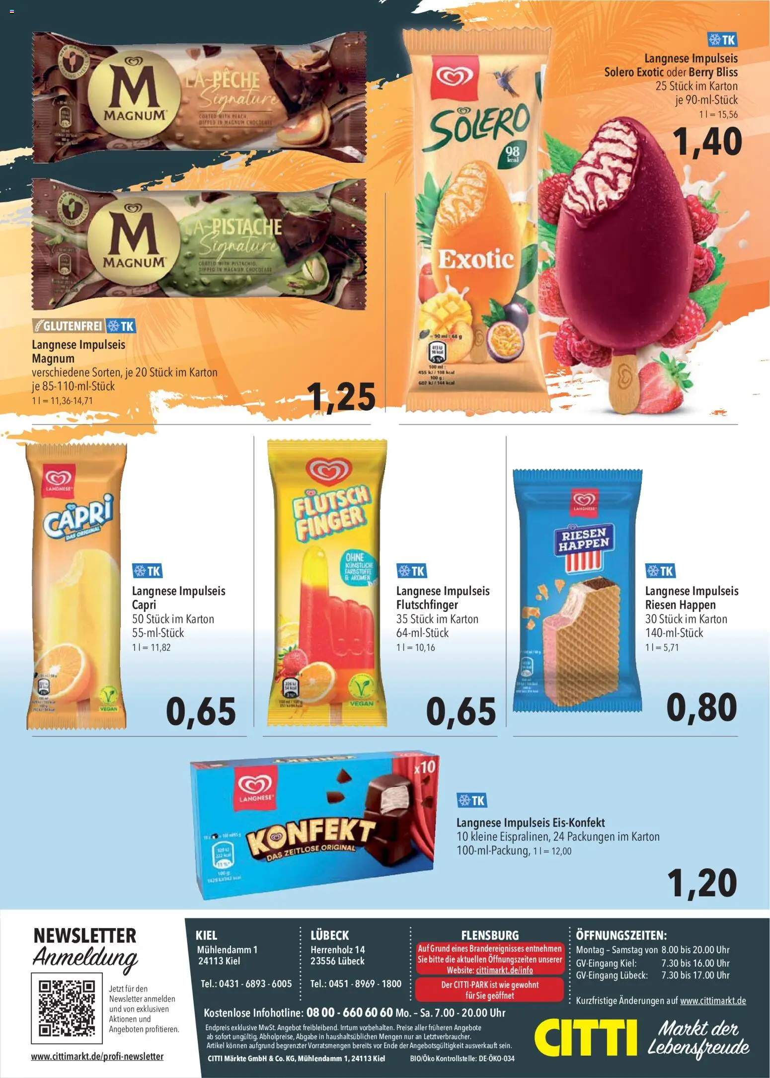 CITTI Markt Kioskwerbung – gültig ab 12.08.2026 | Seite: 8 | Produkte: Langnese, Uhr