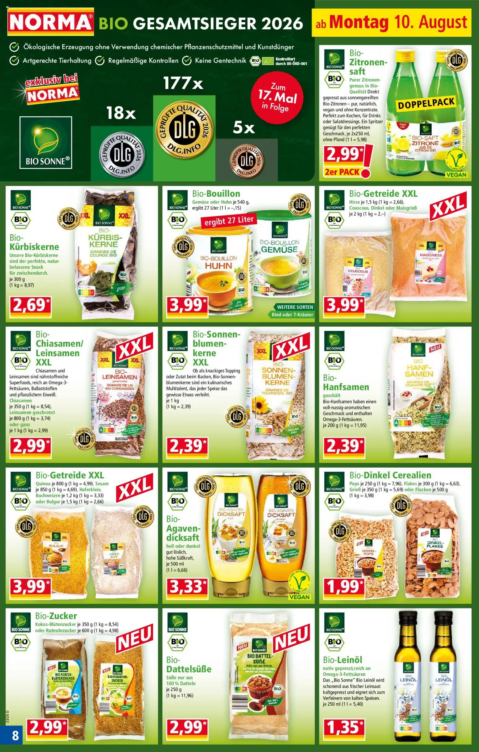 Norma Prospekt – gültig ab 10.08.2026 | Seite: 9 | Produkte: Blumen, Gemüse, Zitrone, Kürbis