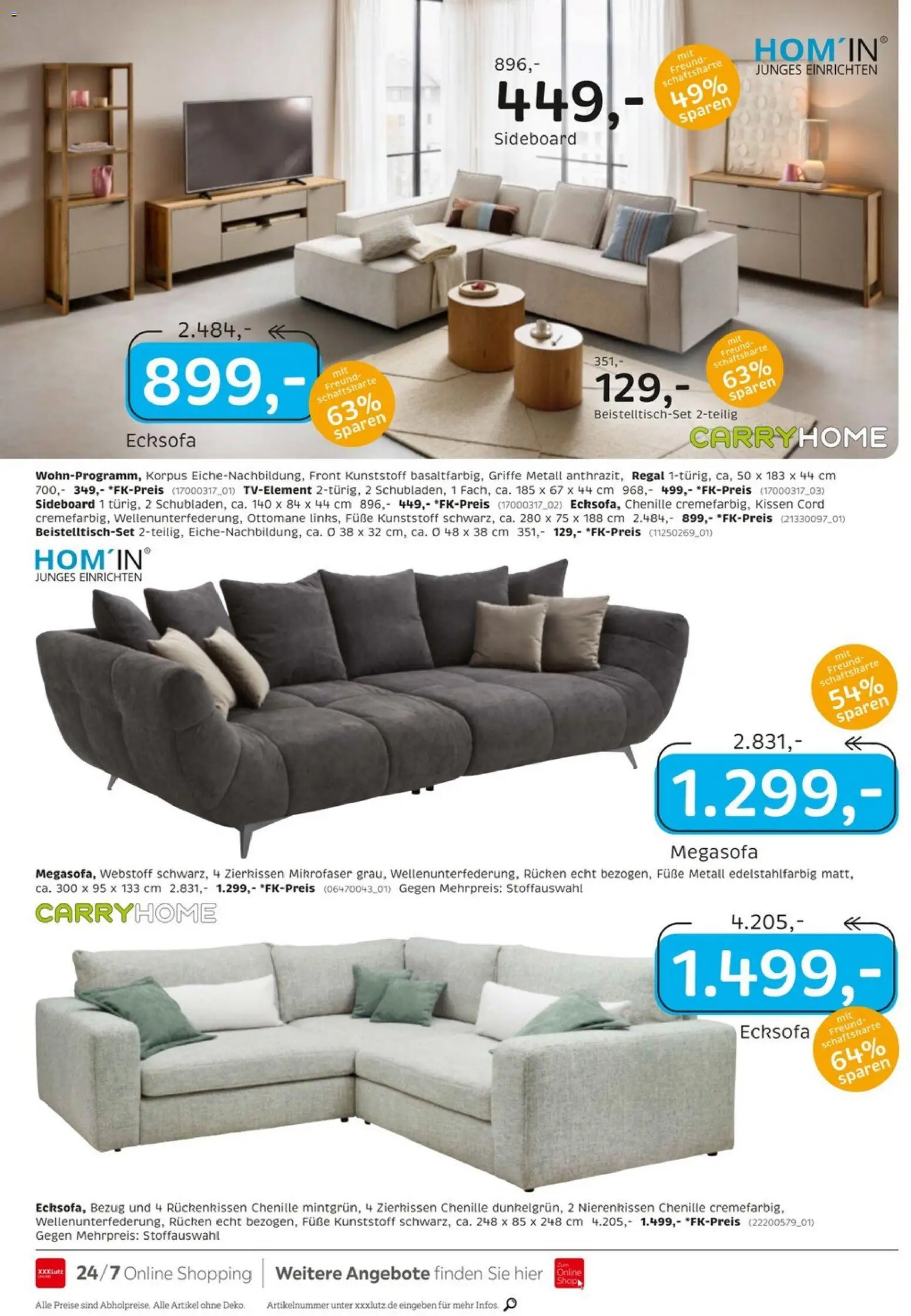 XXXLutz Junges Wohnen – gültig ab 29.08.2026 | Seite: 16 | Produkte: Sideboard, Ecksofa, Kissen, Regal