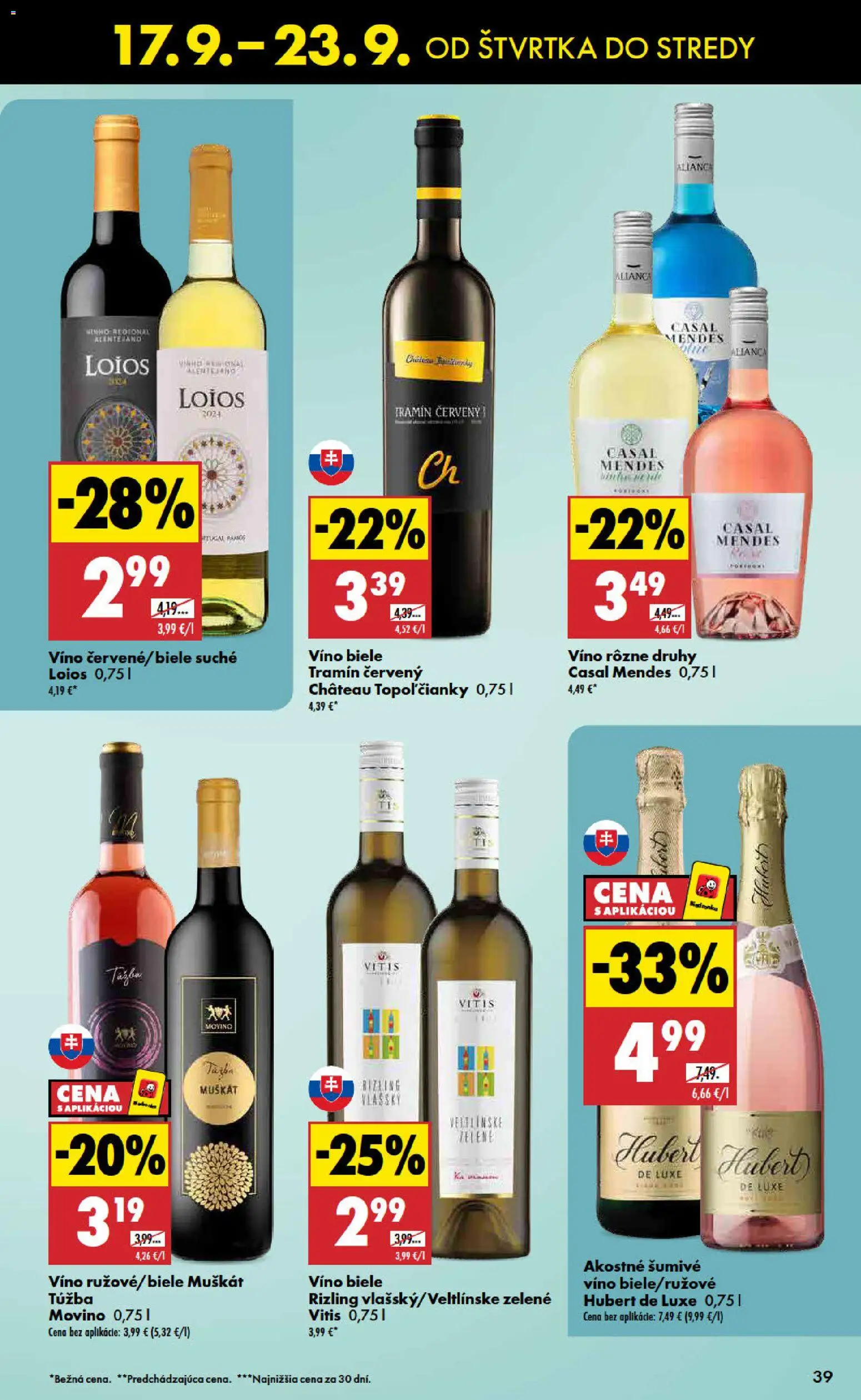Nové Biedronka akcie – leták je platný od 17.09.2026 | Strana: 39 | Produkty: Biele víno, Víno, Med, Hubert de Luxe