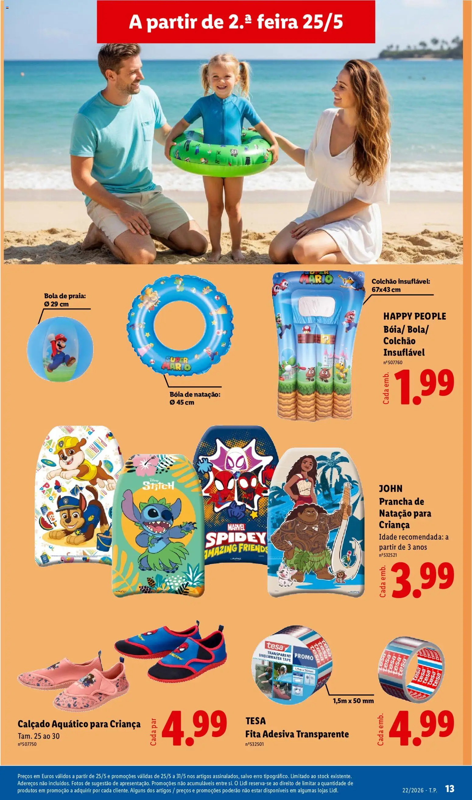 Lidl Novidades │ válido de 25.05.2026 | Página: 13 | Produtos: Boia de natação, Colchão, Colchão insuflável, Prancha