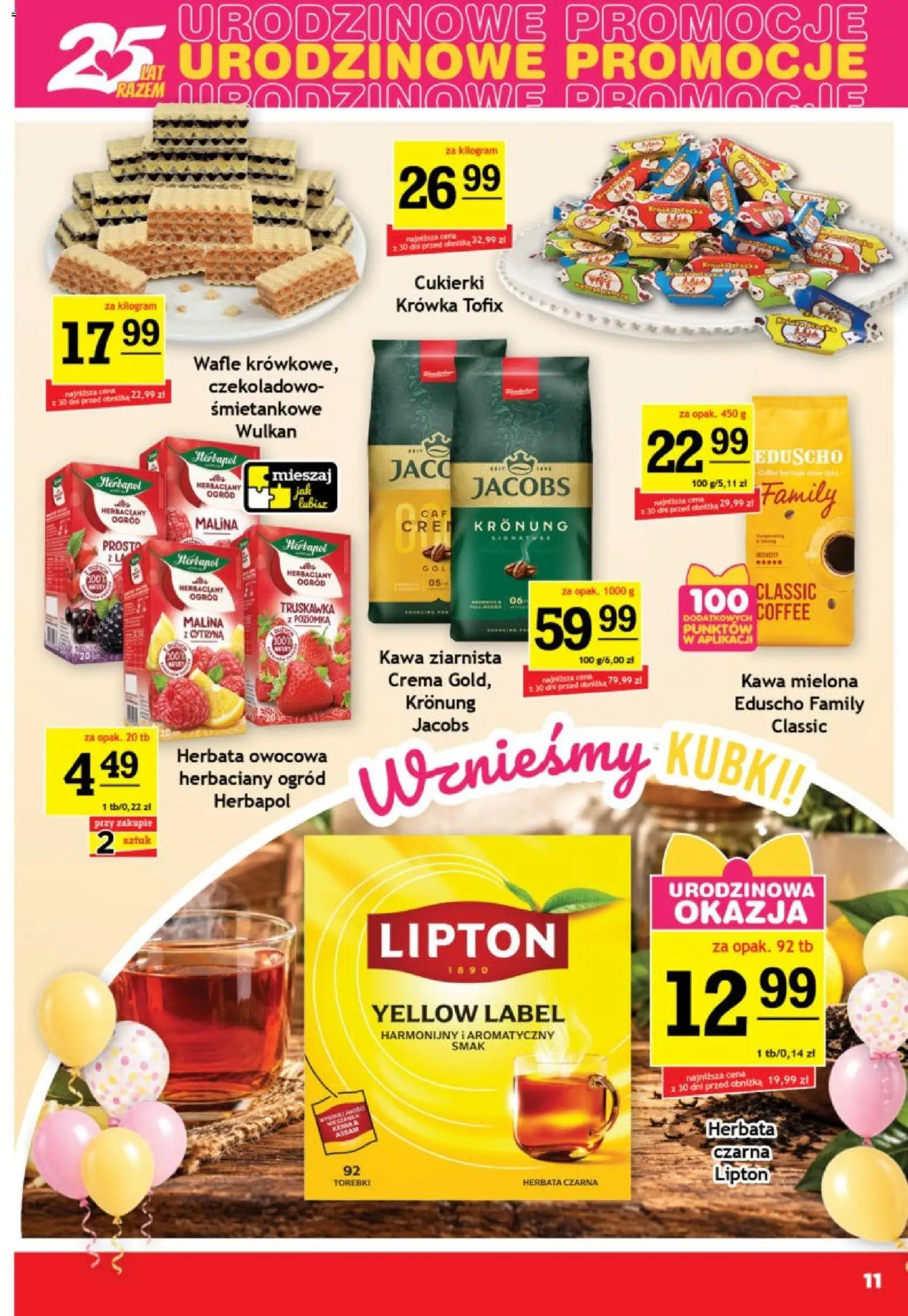 Gram Market gazetka od 16.09.2026 | Strona: 11 | Produkty: Herbata czarna, Jacobs, Cukierki, Kawa mielona