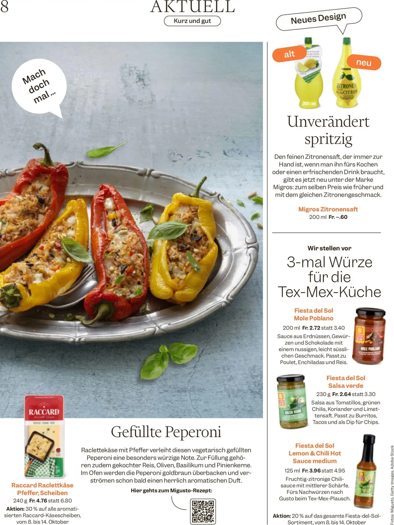 Migros aktionen Magazin – gültig ab 07.10.2026 | Seite: 8 | Produkte: Zitronen, Chili, Pfeffer, Ofen