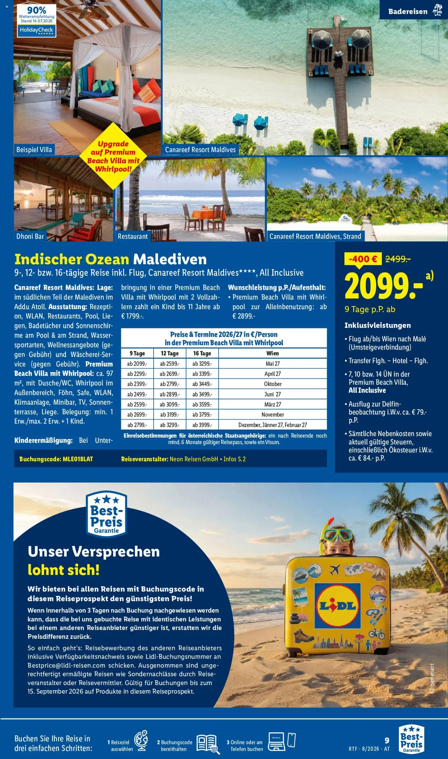 Lidl August/September Reise - Highlights gültig ab 12.08.2026 | Seite: 9 | Produkte: Wasser, Telefon