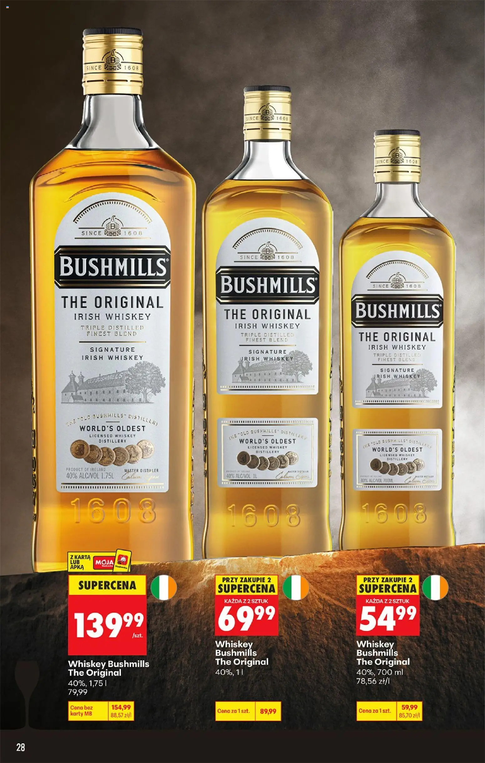 Biedronka Polsko leták - Czas na toast od 10.08.2026 | Strana: 28 | Produkty: Whiskey, Finest, Bushmills, Karty
